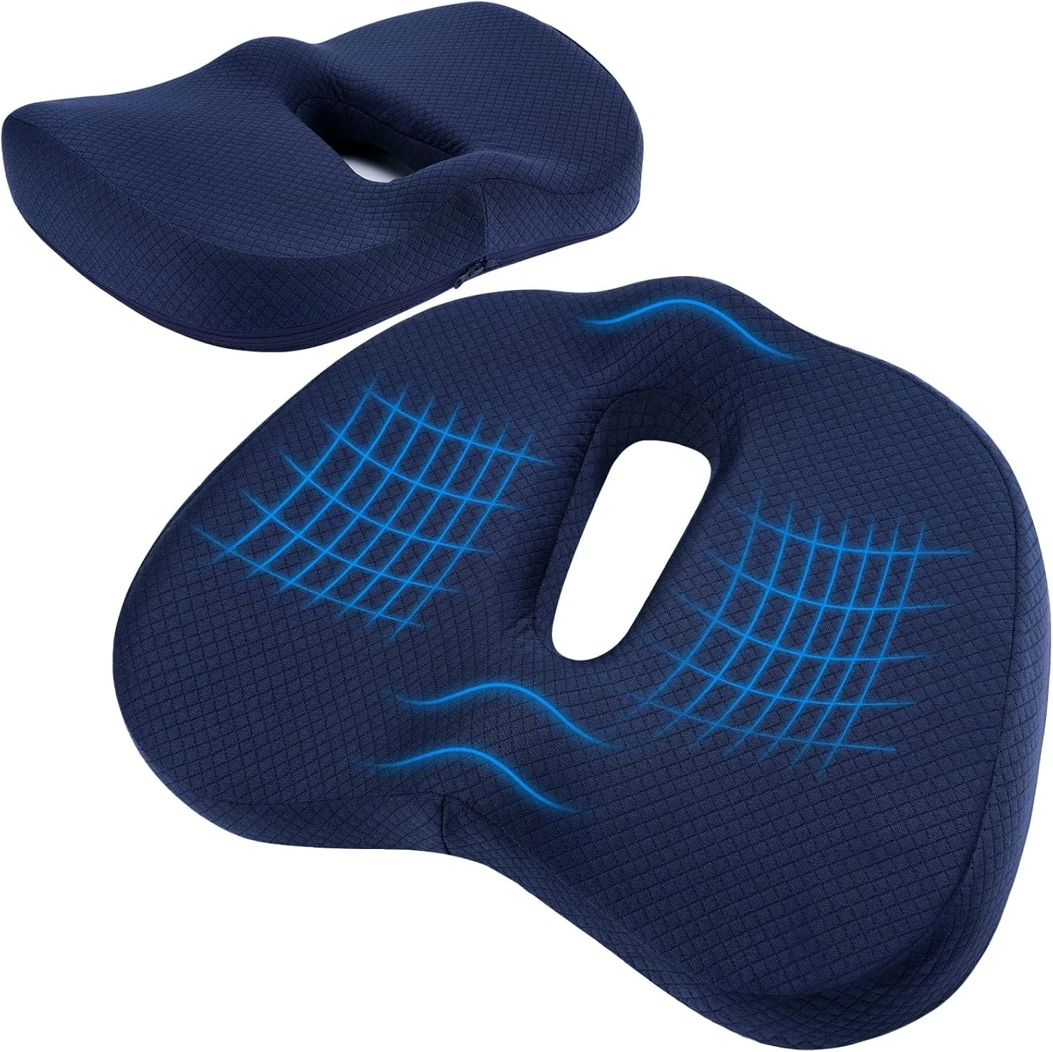 بالشتک صندلی آزونی، بالشتک صندلی اداری فوم حافظه دار ممتاز، بالشتک دنبالچه ضد لغزش قابل تنظیم، بالش سیاتیک برای نشستن درد دنبالچه بالشتک صندلی خودرو، آبی بالشتک صندلی آزونی، بالشتک صندلی اداری فوم حافظه دار ممتاز، بالشتک دنبالچه ضد لغزش قابل تنظیم، بالش سیاتیک برای نشستن درد دنبالچه بالشتک صندلی خودرو، آبی