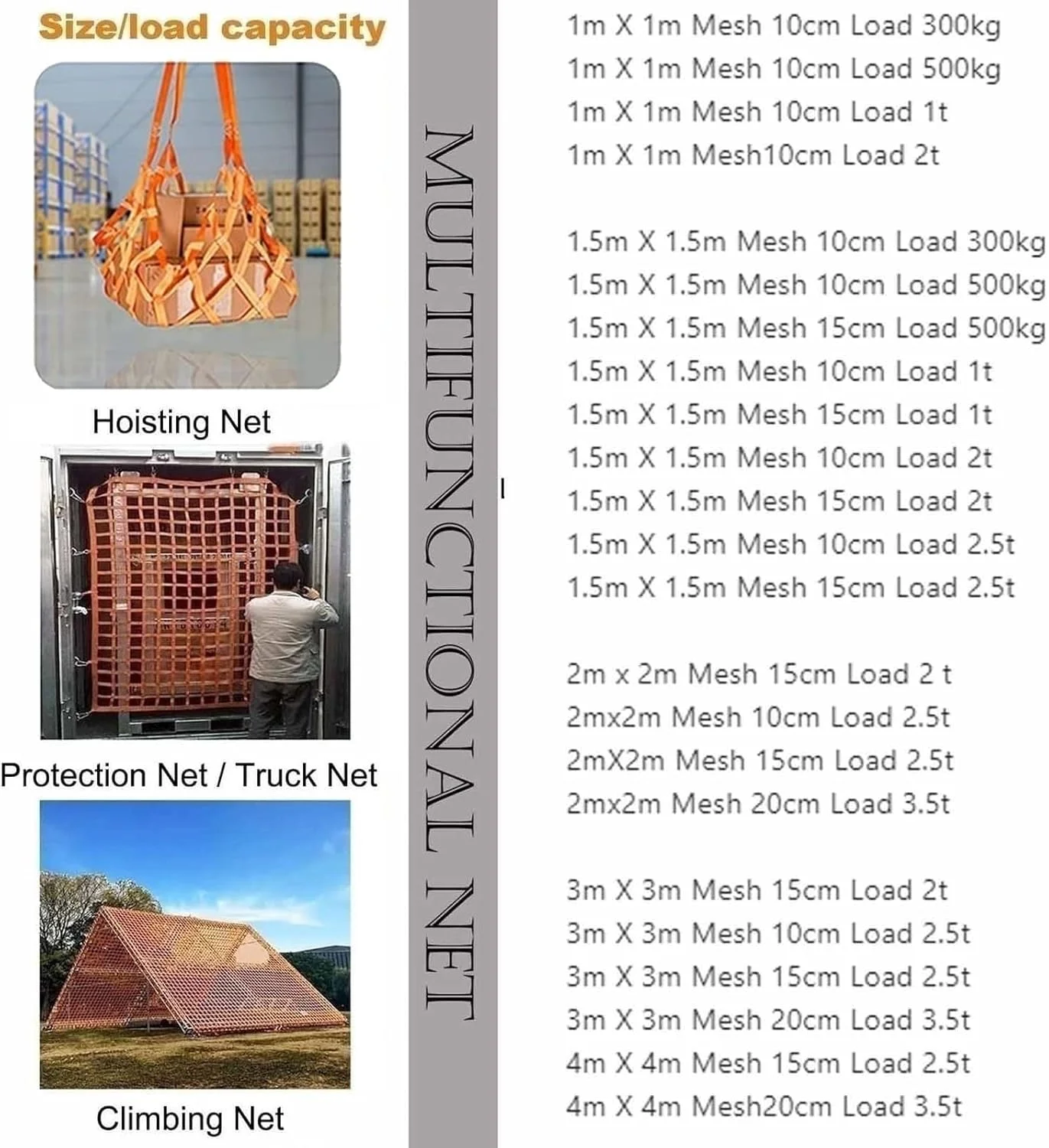 تورهای حمل بار - تور حمل بار نایلونی، تسمه های حمل بار برای بالابر - تور بالابر پلی استر تخت - تسمه های تور بالابر - تور آویز بار - برای بارگیری و تخلیه بار (1.5 X 1.
