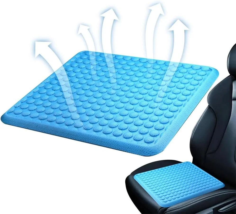 بالشتک ژله‌ای خنک کننده آزونه مناسب نشستن طولانی مدت، برای کاهش فشار ناشی از نشستن (تک رنگ - آبی)