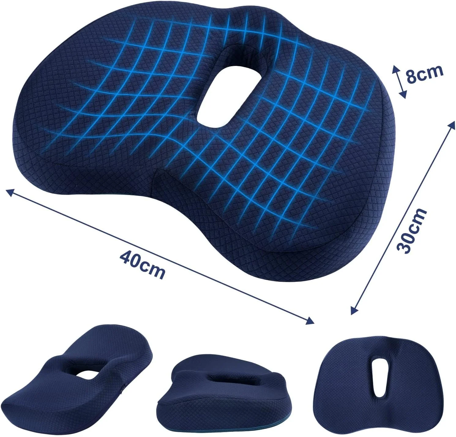 بالشتک صندلی آزونی، بالشتک صندلی اداری فوم حافظه دار ممتاز، بالشتک دنبالچه ضد لغزش قابل تنظیم، بالش سیاتیک برای نشستن درد دنبالچه بالشتک صندلی خودرو، آبی بالشتک صندلی آزونی، بالشتک صندلی اداری فوم حافظه دار ممتاز، بالشتک دنبالچه ضد لغزش قابل تنظیم، بالش سیاتیک برای نشستن درد دنبالچه بالشتک صندلی خودرو، آبی