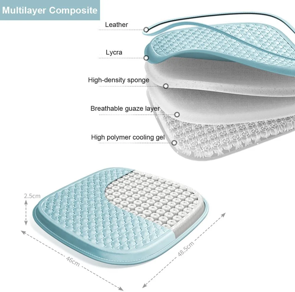 بالشتک صندلی بیوتی، بالشتک ژله ای بزرگ و ضخیم صندلی، پشتیبانی قوی، تسکین دهنده سیاتیک و کمردرد، خنک و قابل تنفس مناسب به عنوان بالشتک صندلی اداری، بالشتک صندلی ماشین، بالشتک ویلچر