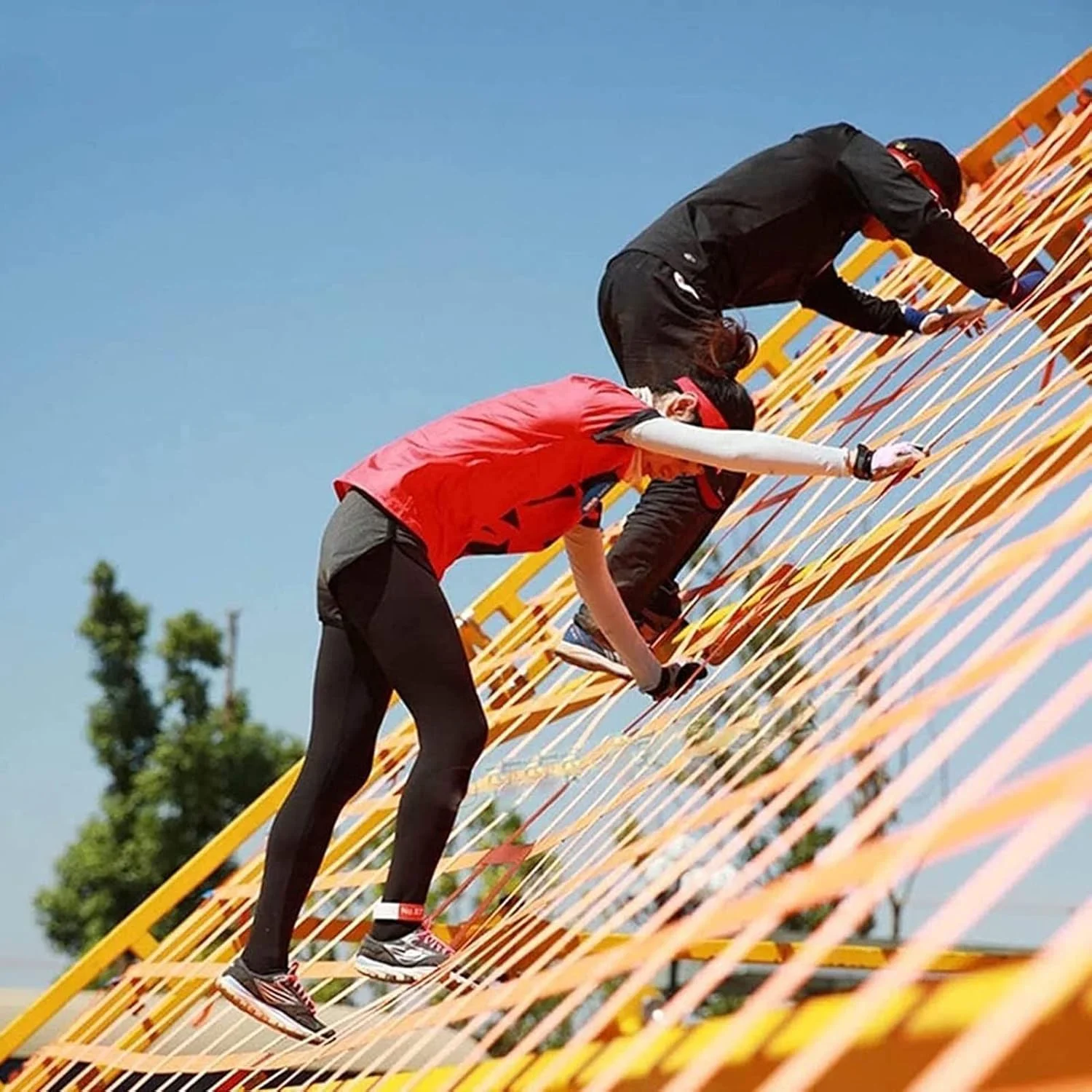 تور حمل بار اجسام سنگین - تور حمل بار پالت، تور تخت حمل بار، تسمه های ایمنی تور حمل بار، تور صخره نوردی فضای باز، تور حمل بار ون، تسمه های جابجایی مواد با قابلیت تحمل بار قوی (اندازه: 2 در 2)