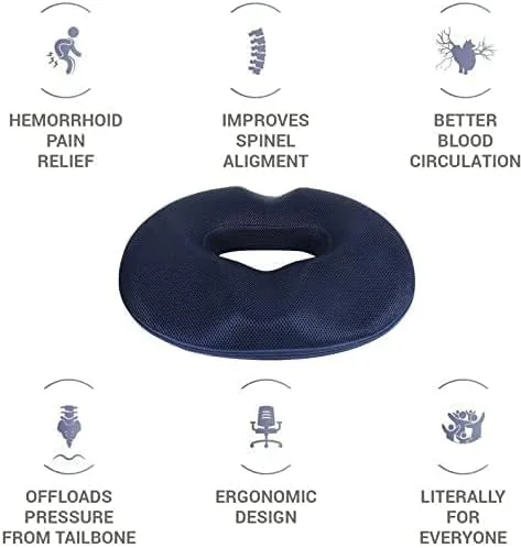 بالشتک نشیمن طبی مموری فوم، مناسب برای استفاده در محیط کار، طراحی زیبا، ضد بواسیر، دارای منفذ برای گردش هوا