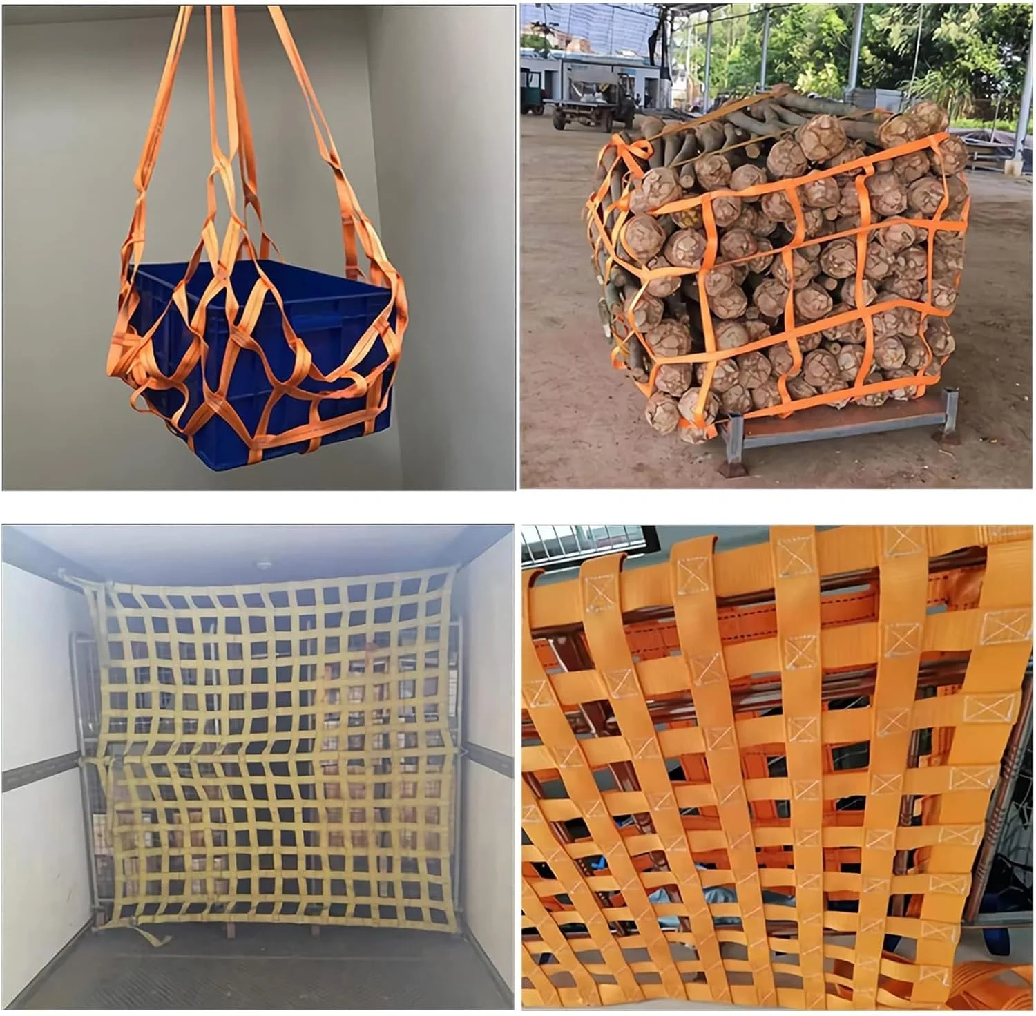 تور حمل بار اجسام سنگین - تور حمل بار پالت، تور تخت حمل بار، تسمه های ایمنی تور حمل بار، تور صخره نوردی فضای باز، تور حمل بار ون، تسمه های جابجایی مواد با قابلیت تحمل بار قوی (اندازه: 2 در 2)