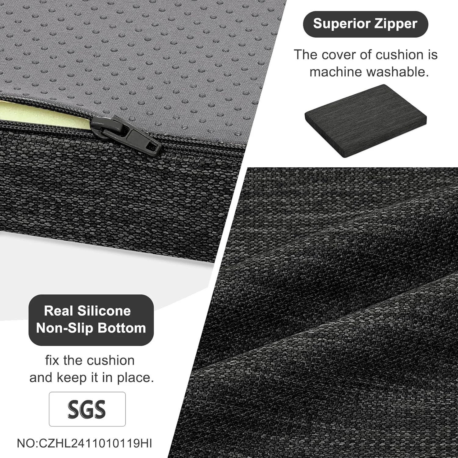 بایبو، ست 2 عددی کوسن مستطیلی برای صندلی اپن، پد ضد لغزش برای صندلی غذاخوری، کوسن نیمکت آشپزخانه با روکش قابل شستشو در ماشین لباسشویی - فقط 2 پد (مشکی، 40x30x4 سانتی متر) بایبو، ست 2 عددی کوسن مستطیلی برای صندلی اپن، پد ضد لغزش برای صندلی غذاخوری، کوسن نیمکت آشپزخانه با روکش قابل شستشو در ماشین لباسشویی - فقط 2 پد (مشکی، 40x30x4 سانتی متر)