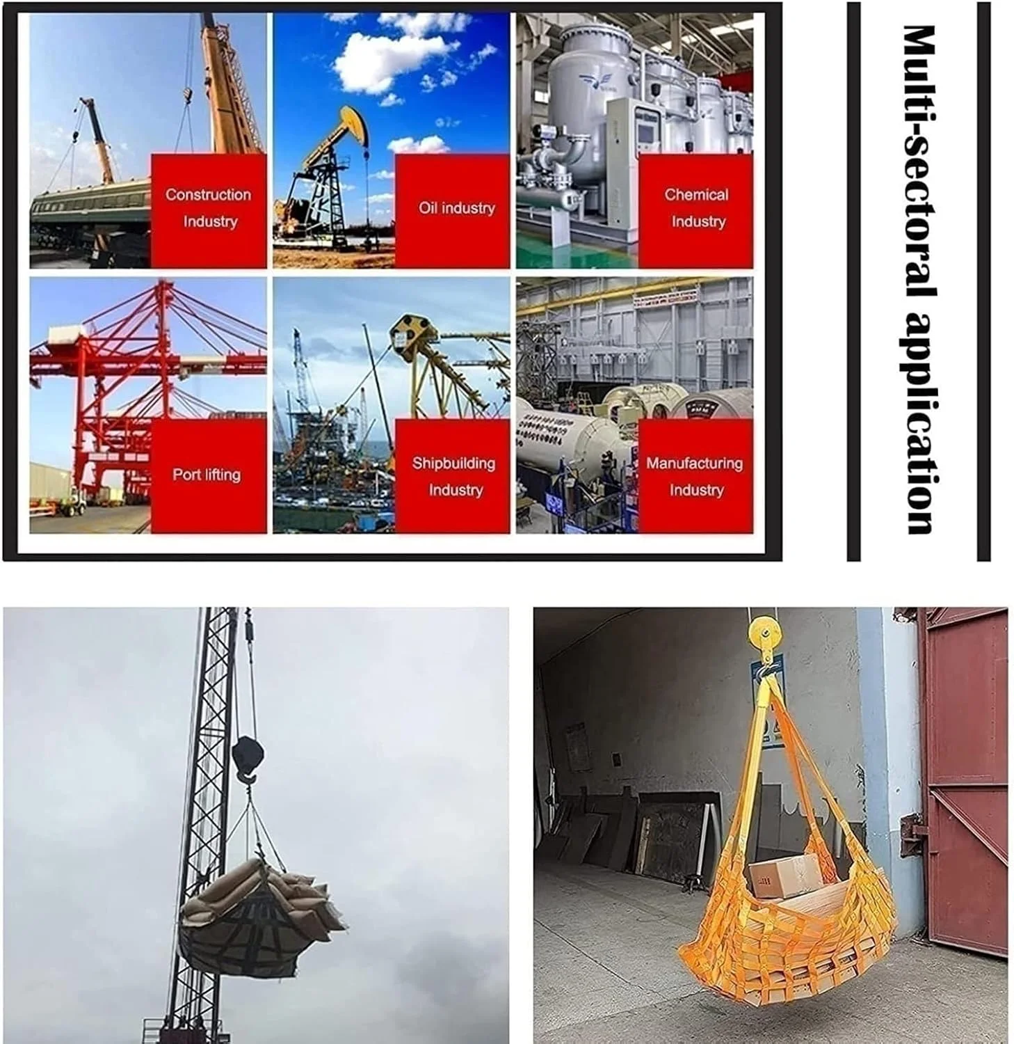 تسمه های توری حمل بار - تور آویز ایمنی حمل بار، توری تخت پلی استر برای حمل بار، تورهای حمل بار، توری محکم کننده بار، توری بستن جعبه ها و پالت ها، ظرفیت بارگیری 0.3-3.5 تن