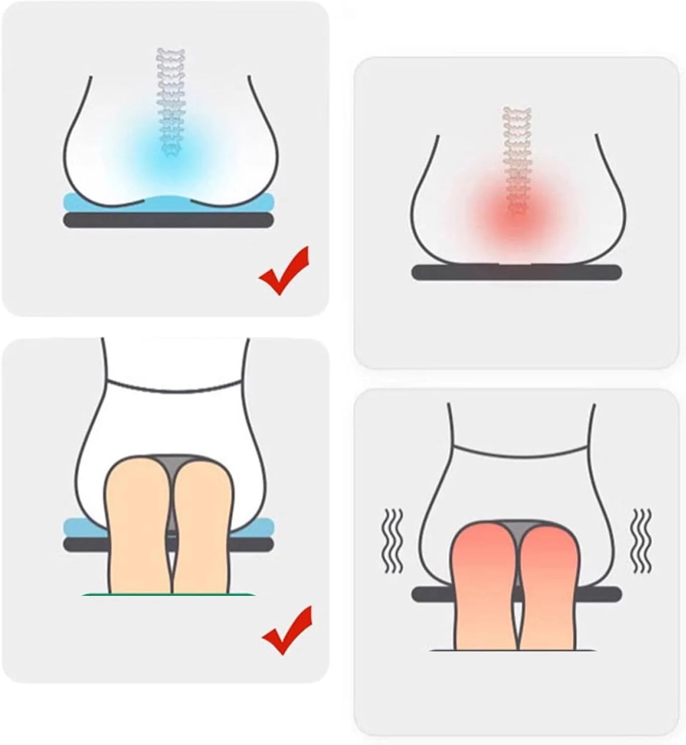 بالشتک صندلی، کوسن صندلی برای صندلی های آشپزخانه | پد پشتیبانی کمری ضد لغزش برای نشستن طولانی مدت در داخل خانه، اتاق نشیمن، اتاق خواب، آپارتمان، خوابگاه، صندلی چرخدار، دانشجویی بالشتک صندلی، کوسن صندلی برای صندلی های آشپزخانه | پد پشتیبانی کمری ضد لغزش برای نشستن طولانی مدت در داخل خانه، اتاق نشیمن، اتاق خواب، آپارتمان، خوابگاه، صندلی چرخدار، دانشجویی