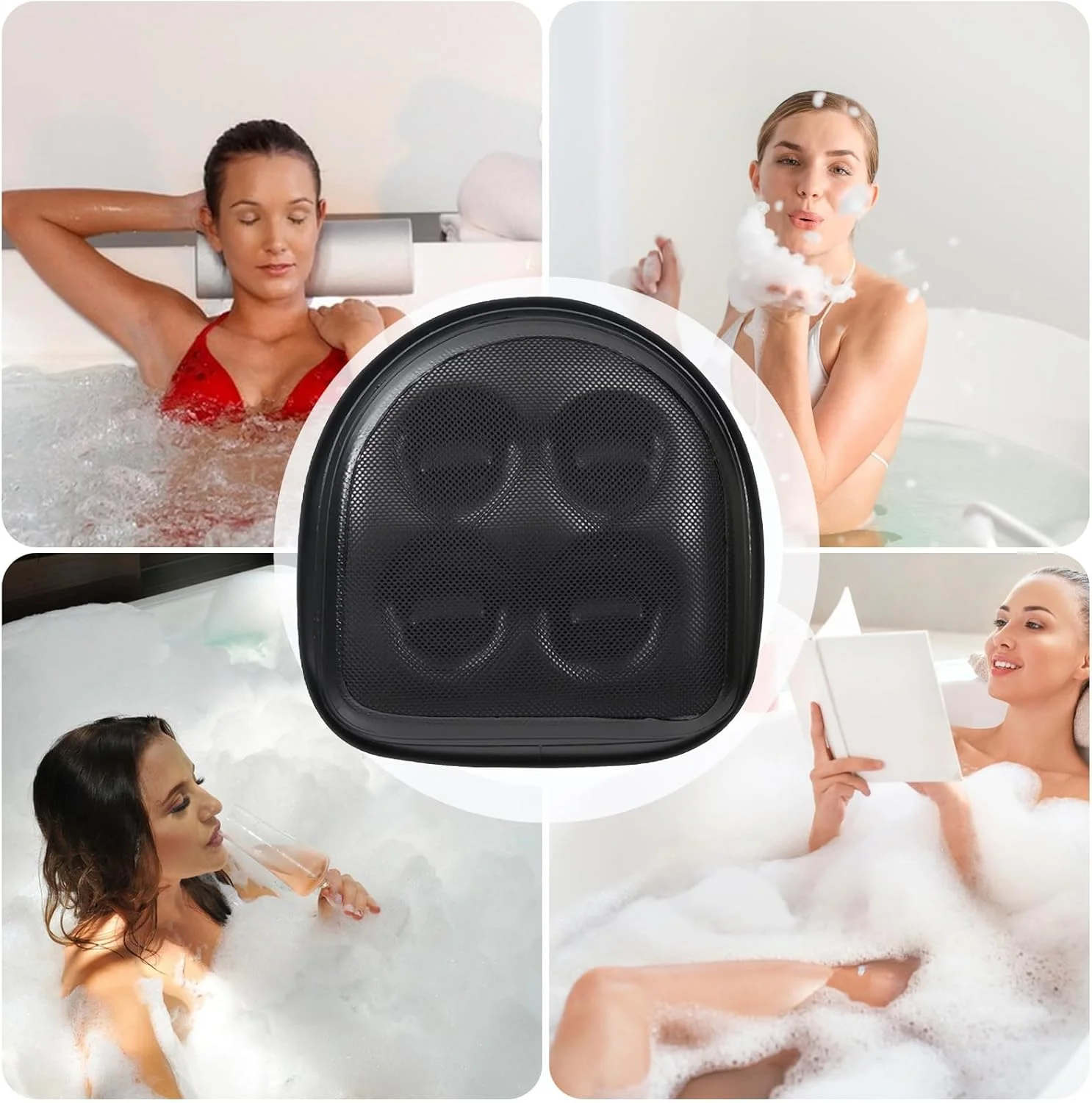 نشیمنگاه بادی تقویت کننده | نشیمنگاه ضد لغزش و دارای انحنا برای اسپا با زیره ضد لغزش، کوسن توری هوا قابل حمل برای اسپا برای خانه، میز، کمپینگ، مسافرت، رانندگی، هواپیما، محل کار روزانه