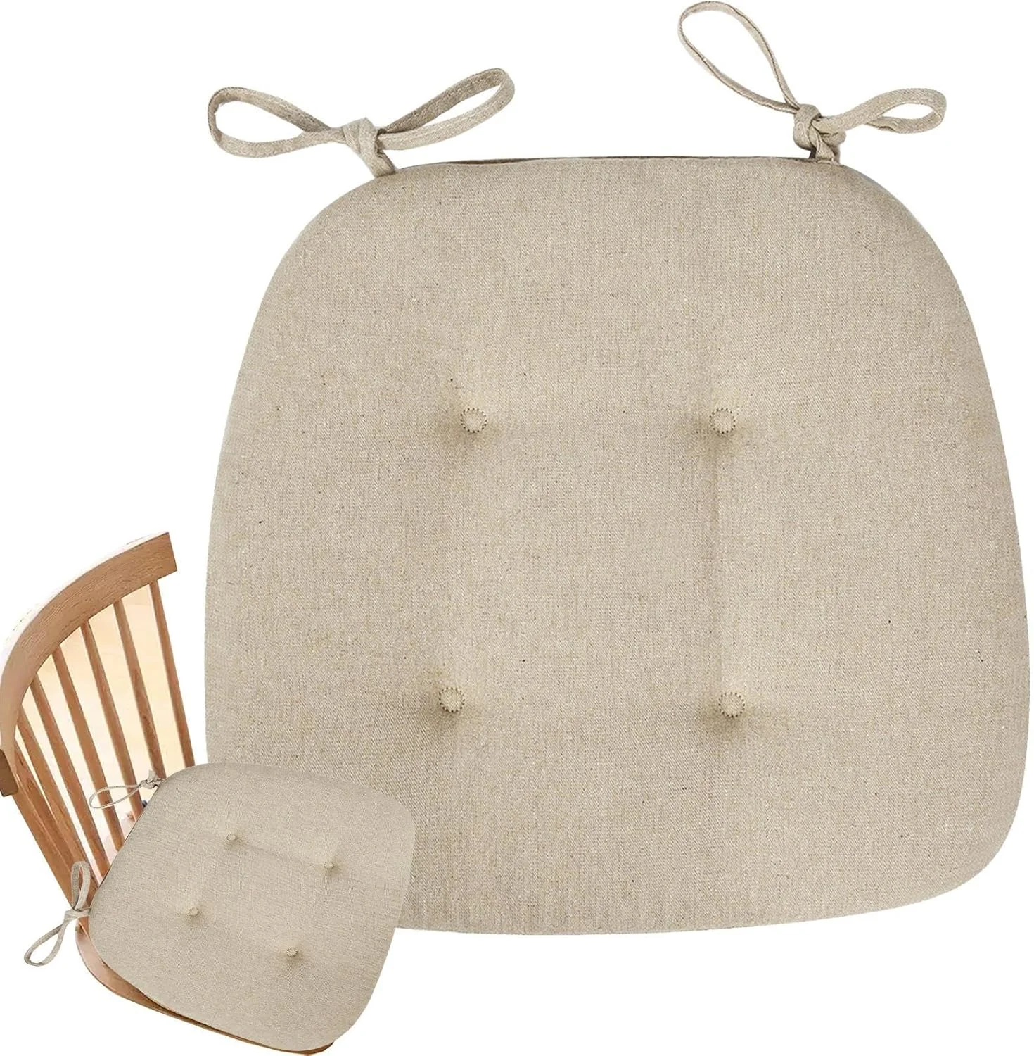 بالشتک صندلی آشپزخانه، پدهای صندلی برای صندلی های ناهارخوری با بند - پد ارگونومیک ضخیم شده، بالشتک صندلی ناهارخوری، زیرانداز نشیمن غیر لغزنده برای خانه بالشتک صندلی آشپزخانه، پدهای صندلی برای صندلی های ناهارخوری با بند - پد ارگونومیک ضخیم شده، بالشتک صندلی ناهارخوری، زیرانداز نشیمن غیر لغزنده برای خانه