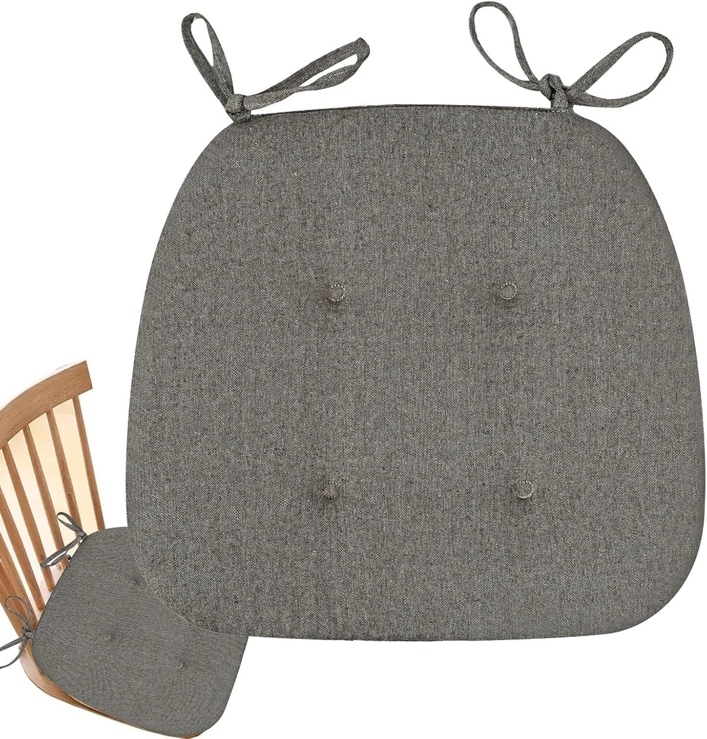 بالشتک صندلی آشپزخانه، پدهای صندلی ناهار خوری تنفسی با بند، زیر نشیمن ضخیم، بالشتک صندلی نرم و بدون لغزش برای خانه و محل کار