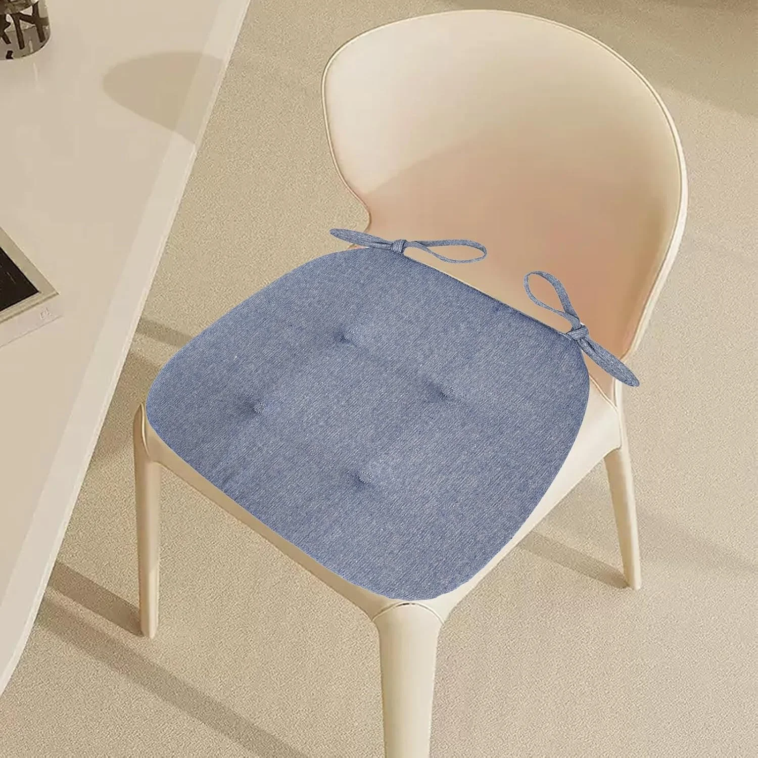 بالشتک صندلی غذاخوری، پدهای صندلی با بند - زیرانداز ضخیم نشیمن، بالشتک نرم و ضد لغزش صندلی برای محیط داخلی خانه و محل کار