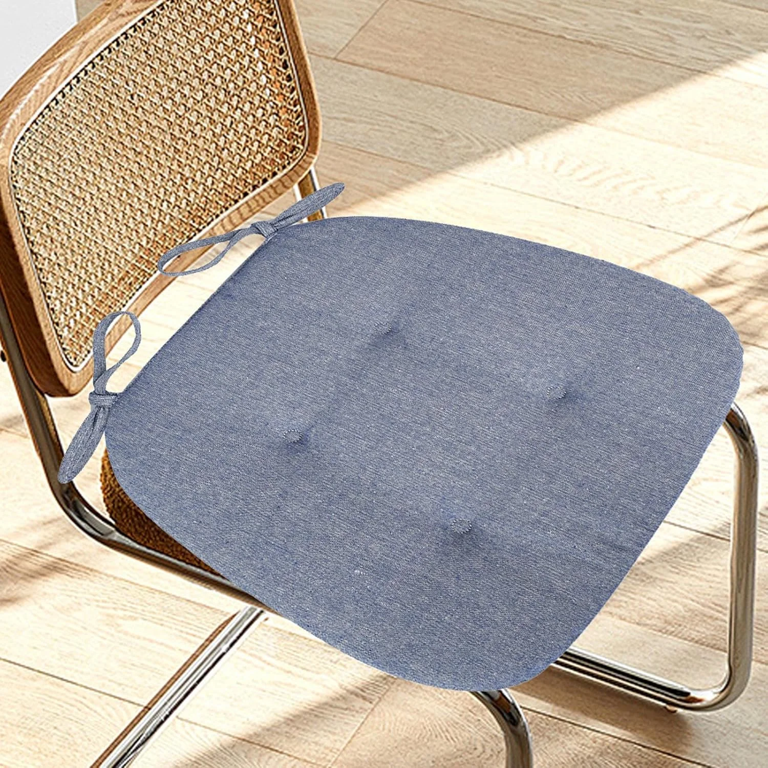 بالشتک صندلی غذاخوری - پدهای صندلی غذاخوری تنفسی با بند - پد ضخیم ارگونومیک، زیرنشیمنی نرم، بالشتک صندلی برای بزرگسالان، نوجوانان و دانشجویان