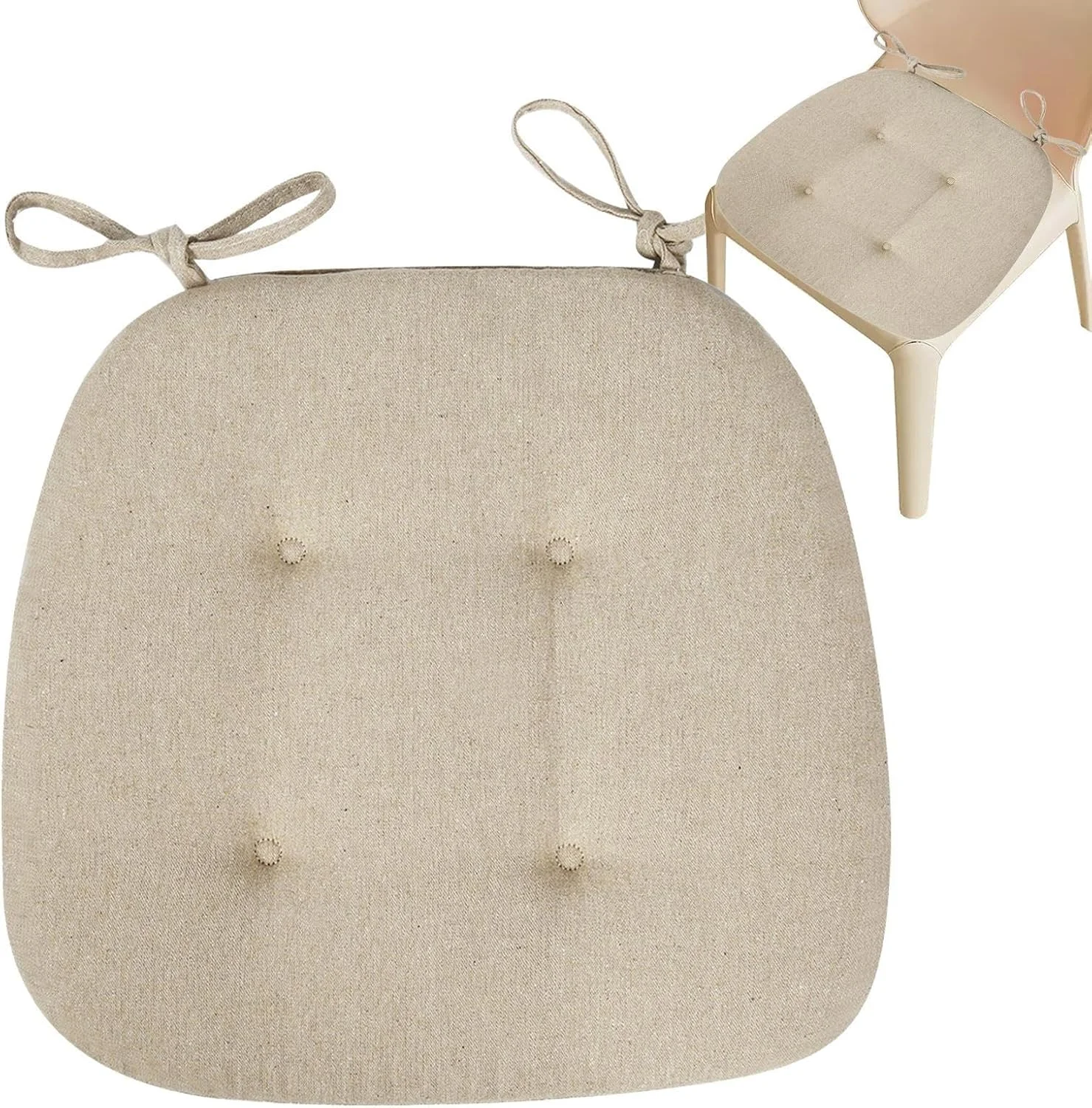 بالشتک صندلی آشپزخانه، پدهای صندلی برای صندلی های ناهارخوری با بند - پد ارگونومیک ضخیم شده، بالشتک صندلی ناهارخوری، زیرانداز نشیمن غیر لغزنده برای خانه بالشتک صندلی آشپزخانه، پدهای صندلی برای صندلی های ناهارخوری با بند - پد ارگونومیک ضخیم شده، بالشتک صندلی ناهارخوری، زیرانداز نشیمن غیر لغزنده برای خانه