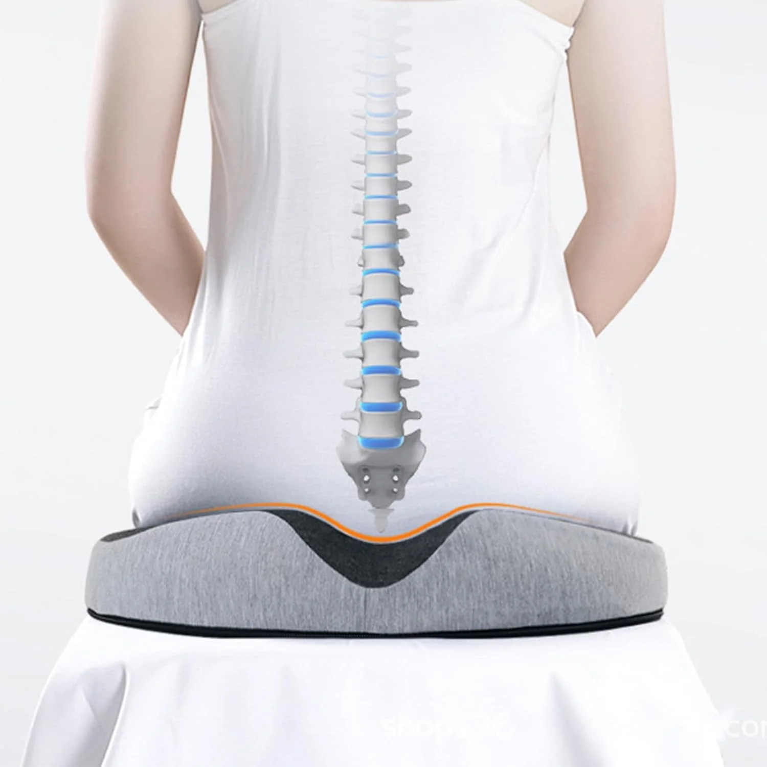 بالشتک صندلی اداری فوم حافظه دار ارگونومیک، کاهش خستگی ناشی از نشستن با دوام و تمیز کردن آسان، بالشتک صندلی میز دانش آموزی