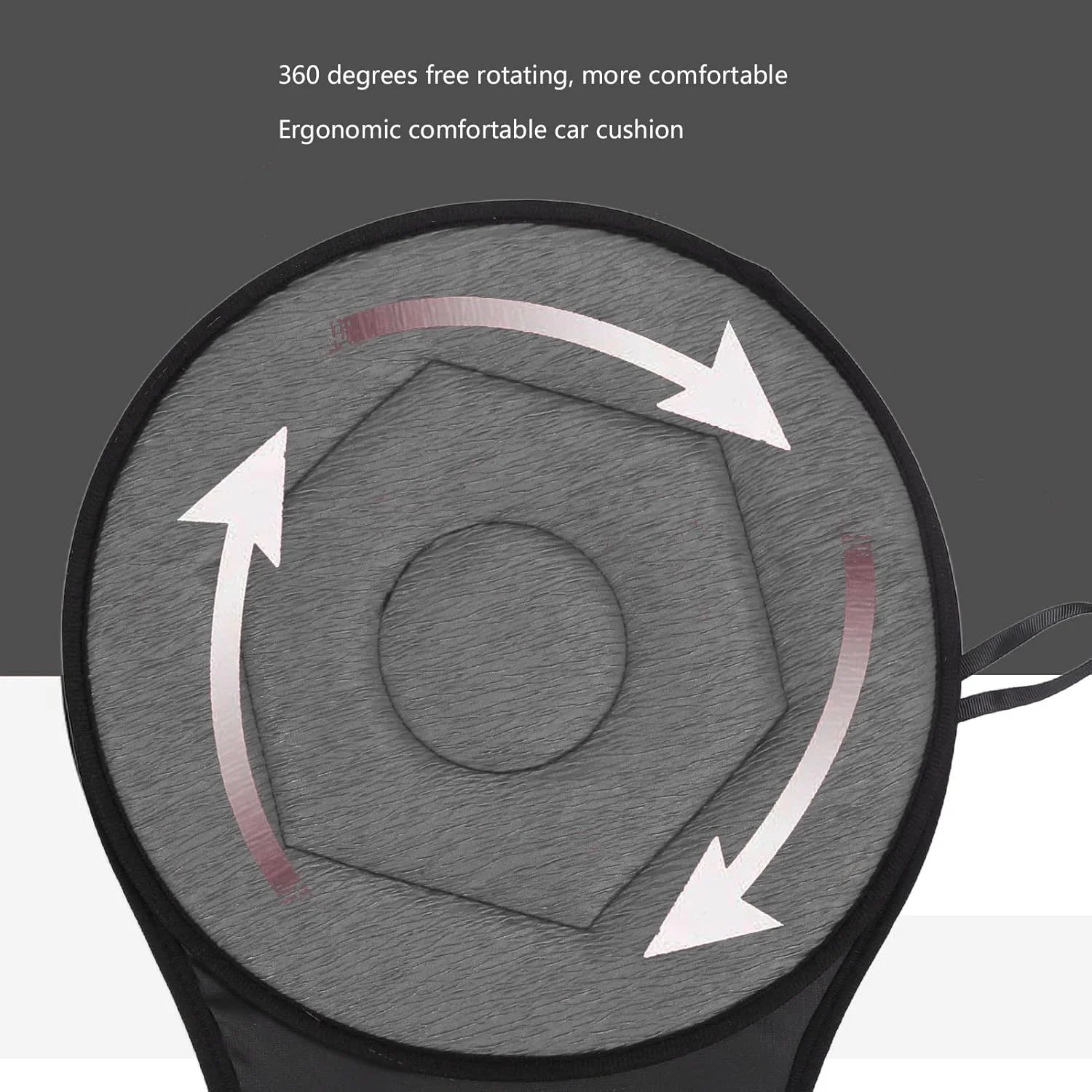 بالشتک گرد چرخشی خودرو Haofy، بالشتک با شکل هندسی لوزی شکل چرخان 360 درجه برای سالمندان، پارچه بافتنی پلی استر قابل تنفس (خاکستری)