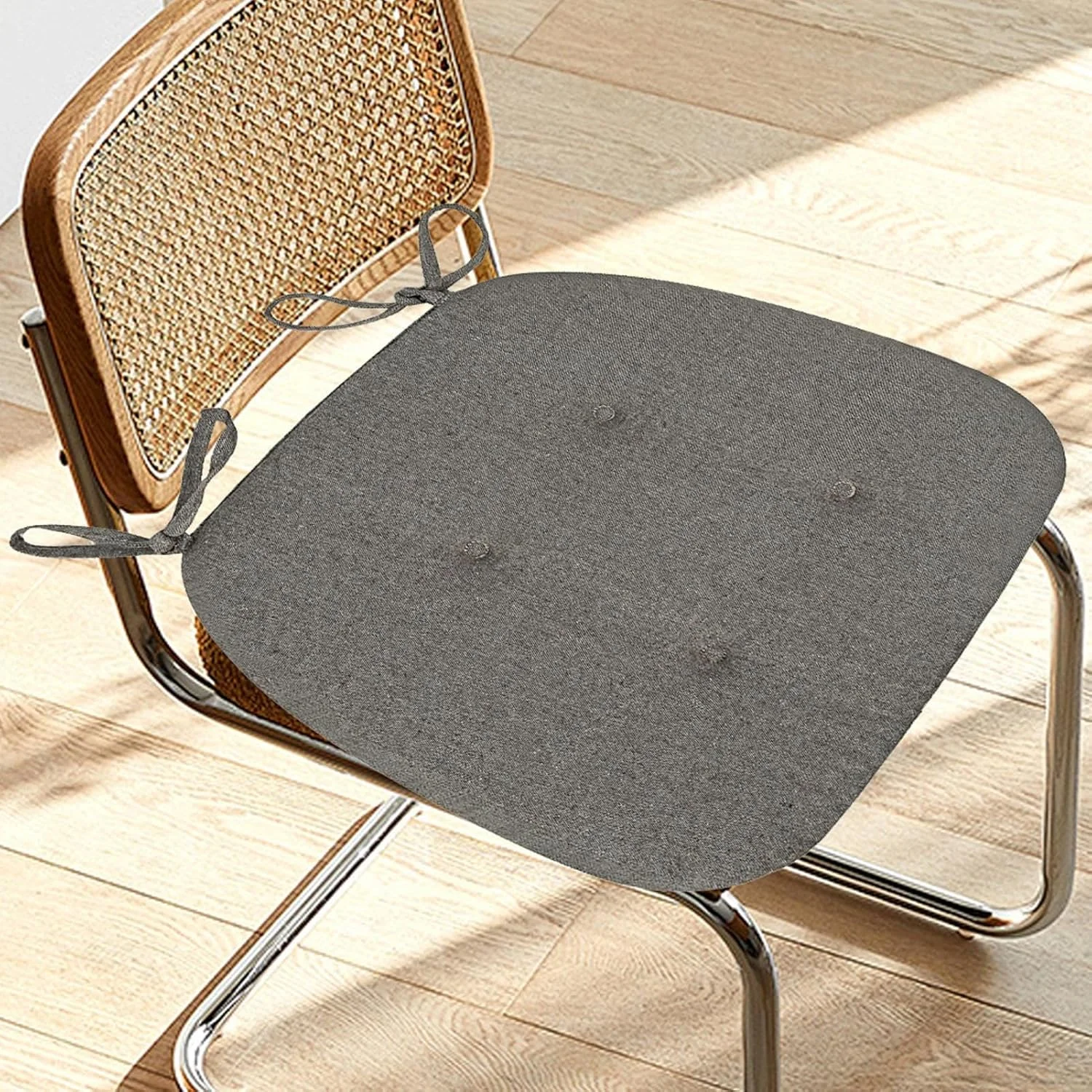 بالشتک صندلی آشپزخانه | پدهای صندلی با بند، زیرانداز ضخیم نشیمن، بالشتک نرم صندلی غذاخوری ضد لغزش برای خانه و محل کار