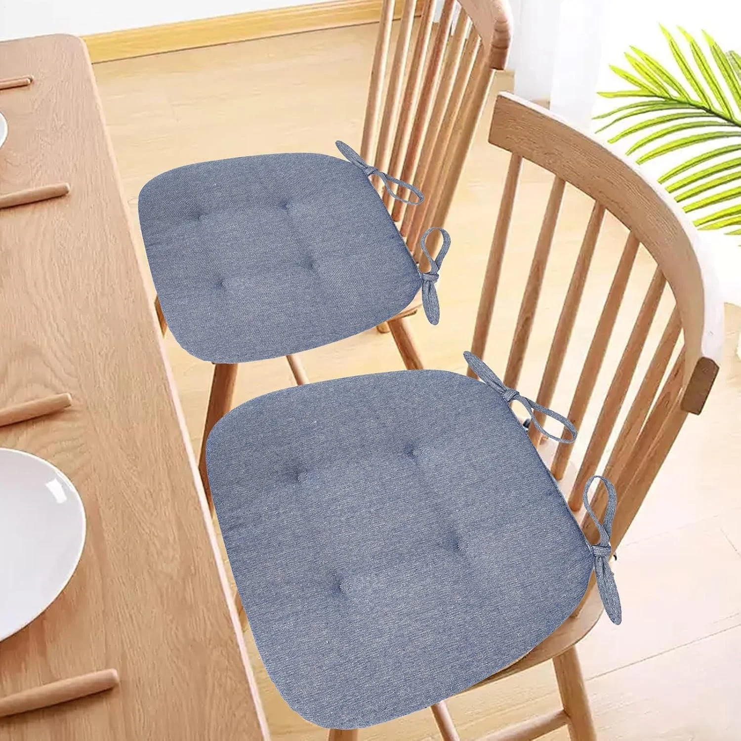 بالشتک صندلی ناهارخوری | پدهای صندلی با بند، پد ارگونومیک، روکش ضخیم نرم، زیرانداز ضد لغزش برای نشستن بزرگسالان