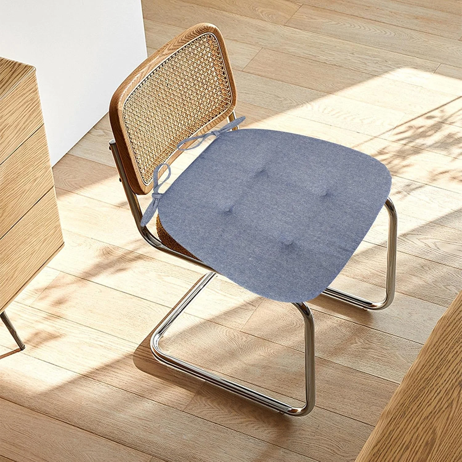 بالشتک صندلی ناهارخوری | پدهای صندلی با بند، پد ارگونومیک، روکش ضخیم نرم، زیرانداز ضد لغزش برای نشستن بزرگسالان