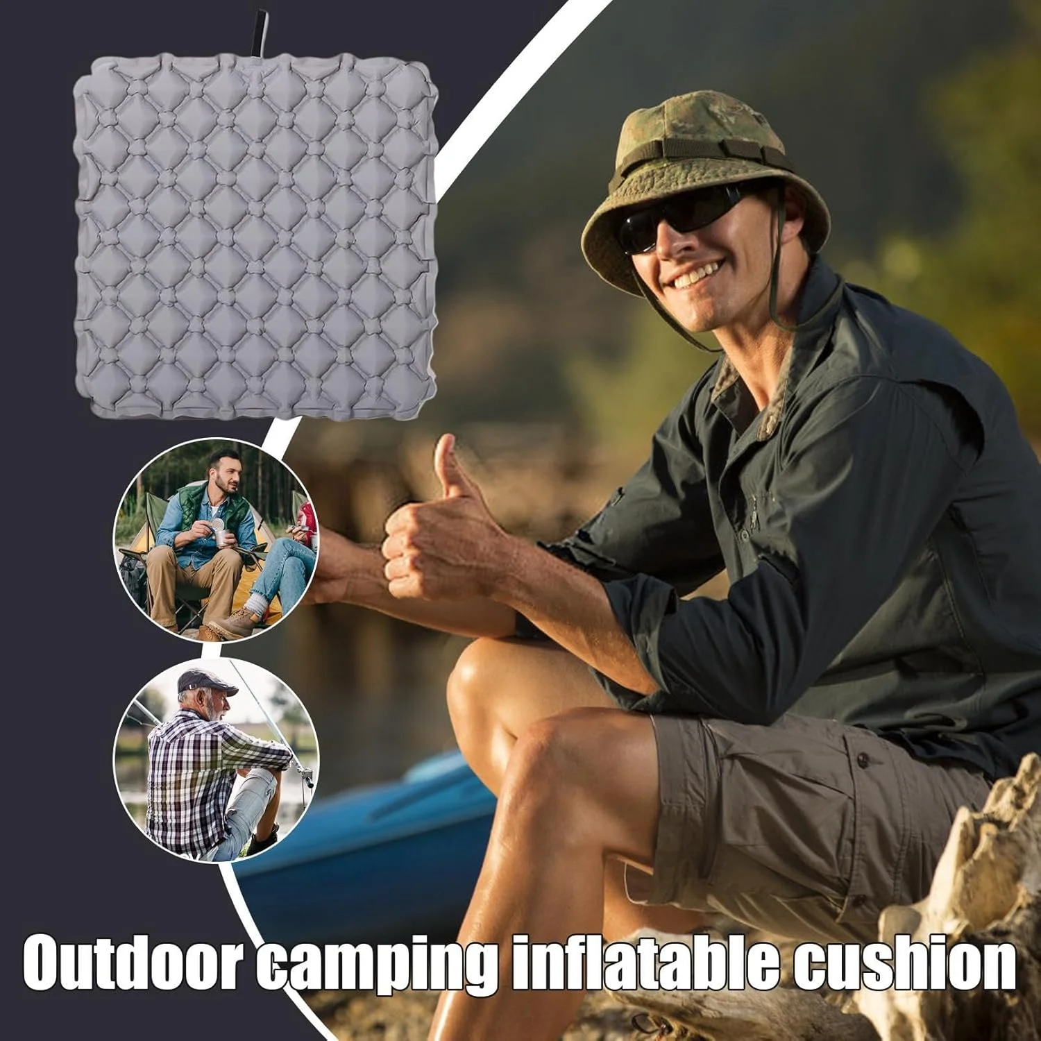 بالشتک صندلی بادی | پد قابل حمل برای استادیوم، رانندگی، کامیون، مسافرت، خوابگاه، محل کار و میز