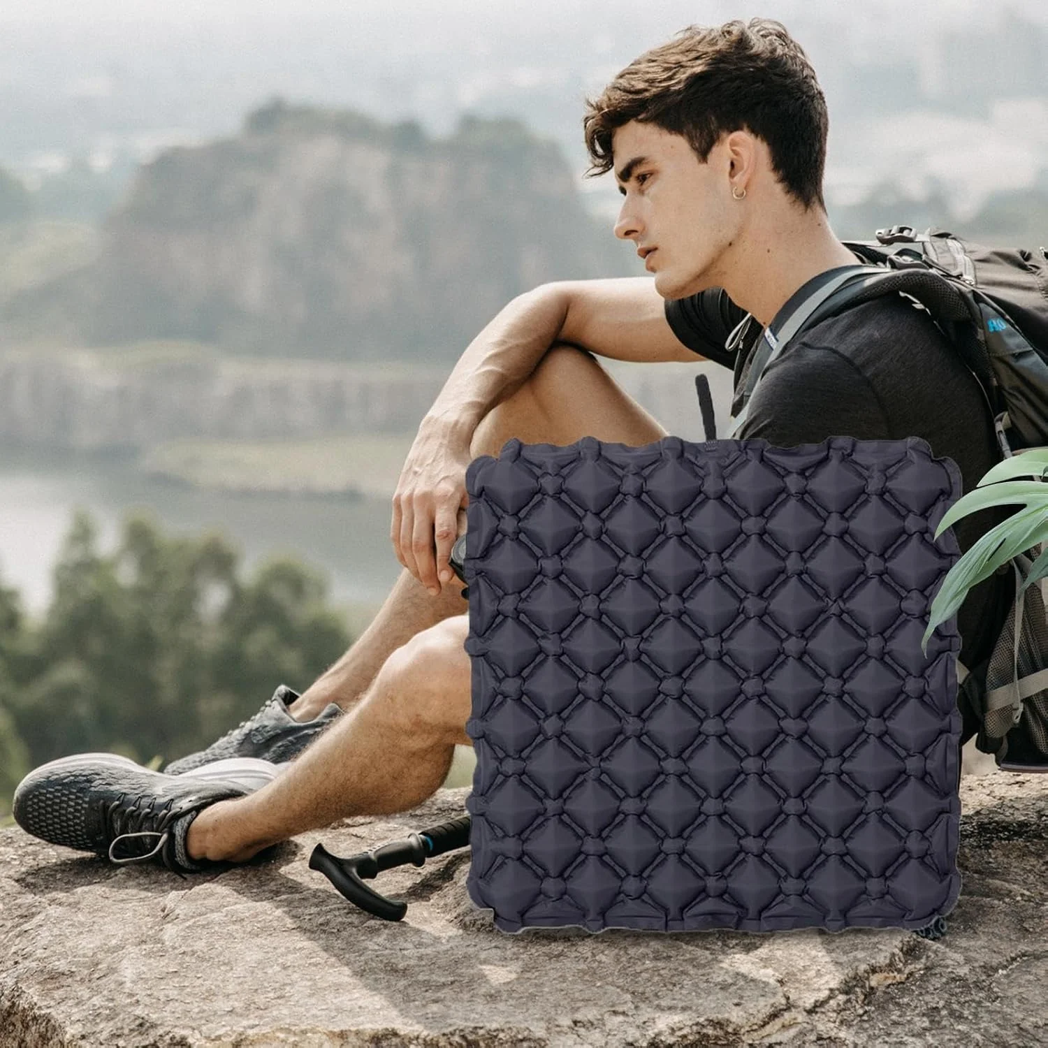 بالشتک بادی، کوسن صندلی هوا - پد تسکین دهنده قابل حمل برای نشستن برای میز کار، خوابگاه، راننده کامیون، محل کار، مسافرت، کمپینگ