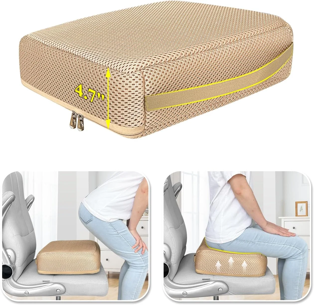 بالشتک صندلی تقویت کننده، بالشتک فوم صندلی فوق العاده ضخیم برای افراد مسن، بالشتک افزایش ارتفاع صندلی، بالشتک سفت و محکم برای صندلی های خانگی، کاناپه، پاسیو، صندلی های اداری