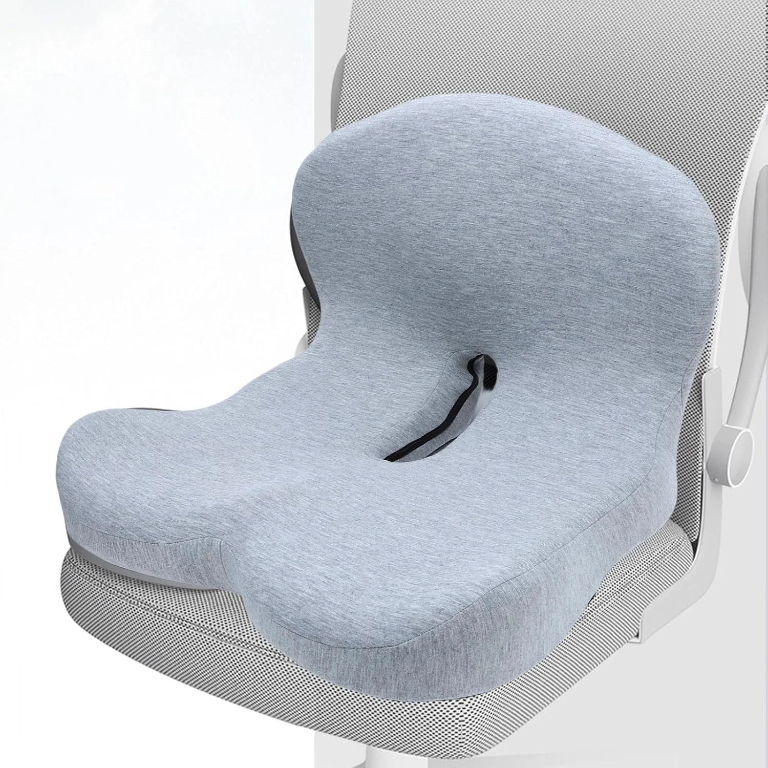 بالشتک صندلی سوراندی با پشتیبانی کمری، بالشتک‌های خودرو برای نشستن و رانندگی طولانی مدت، صندلی اداری ارگونومیک با فوم حافظه‌دار برای کمر، سیاتیک، دنبالچه و تسکین درد استخوان دنبالچه