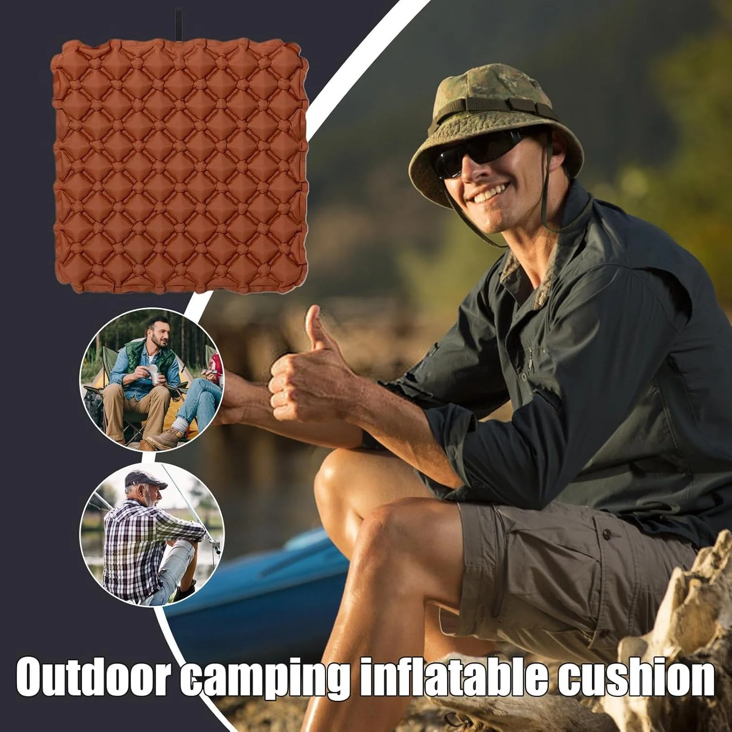 بالشتک بادی مسافرتی | نشیمنگاه بادی | پد قابل حمل برای استادیوم، رانندگی، کامیون، سفر، خوابگاه، محل کار، میز