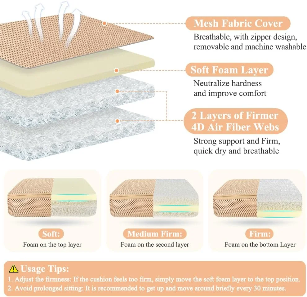بالشتک صندلی تقویت کننده، بالشتک فوم صندلی فوق العاده ضخیم برای افراد مسن، بالشتک افزایش ارتفاع صندلی، بالشتک سفت و محکم برای صندلی های خانگی، کاناپه، پاسیو، صندلی های اداری
