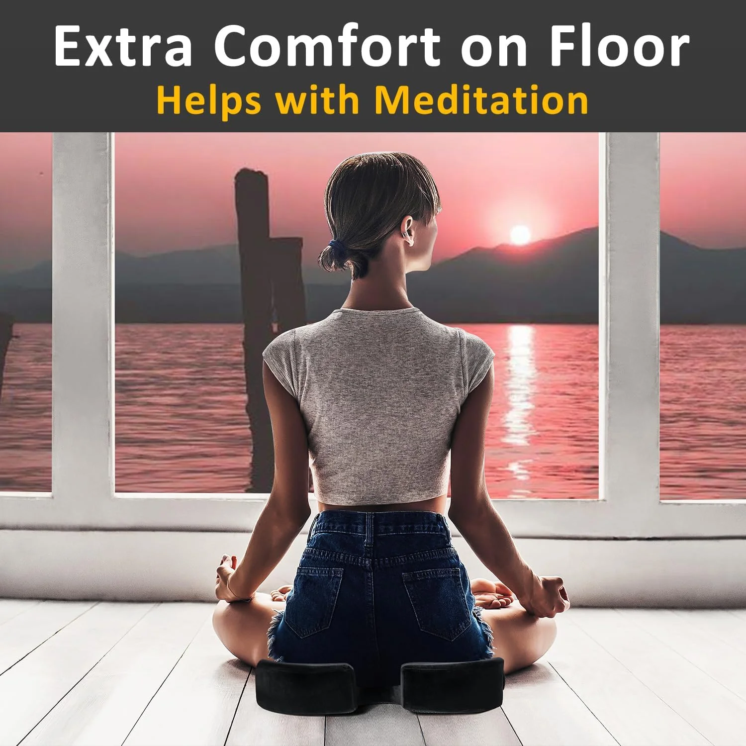 بالشتک صندلی، بالشتک صندلی اداری، بالشتک صندلی، بالشتک های صندلی بزرگ و ضخیم فوم حافظه دار برای تسکین درد دنبالچه، سیاتیک و کمر (روکش مخملی، مشکی)