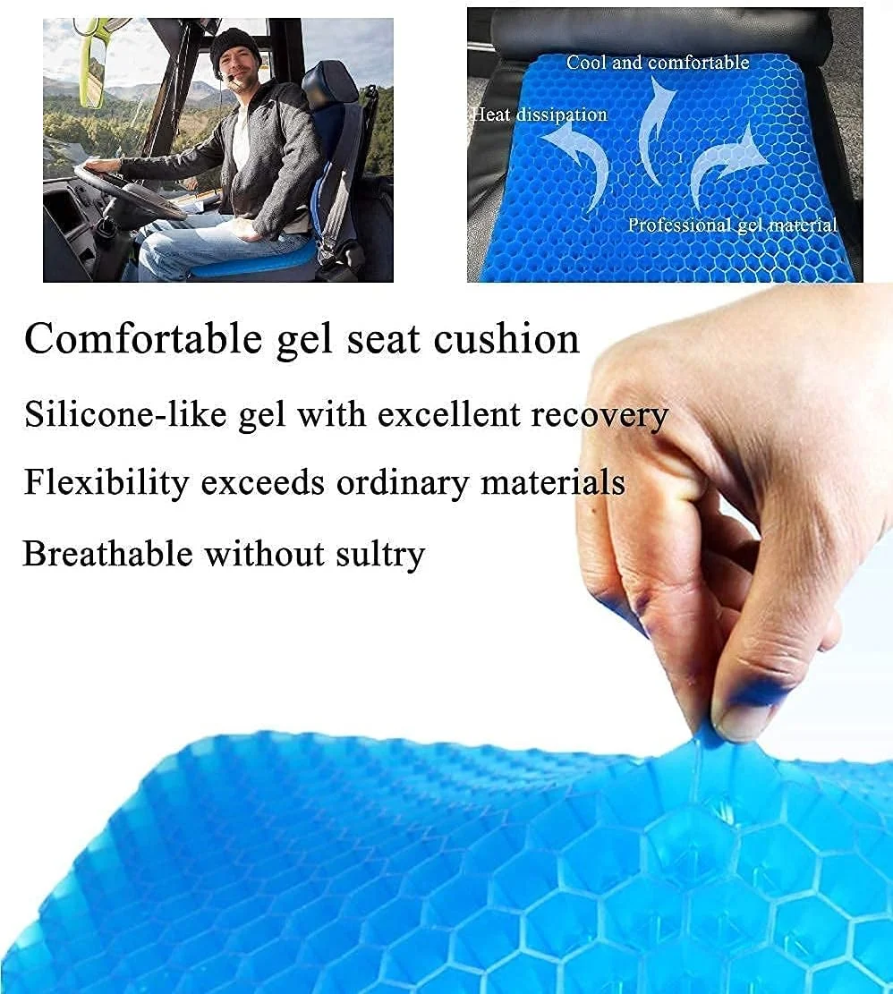 بالشتک صندلی ژله ای، بالشتک صندلی اداری با روکش ضد لغزش، لانه زنبوری قابل تنفس، تسکین درد، بالشتک جعبه تخم مرغ برای صندلی اداری، خودرو، ویلچر