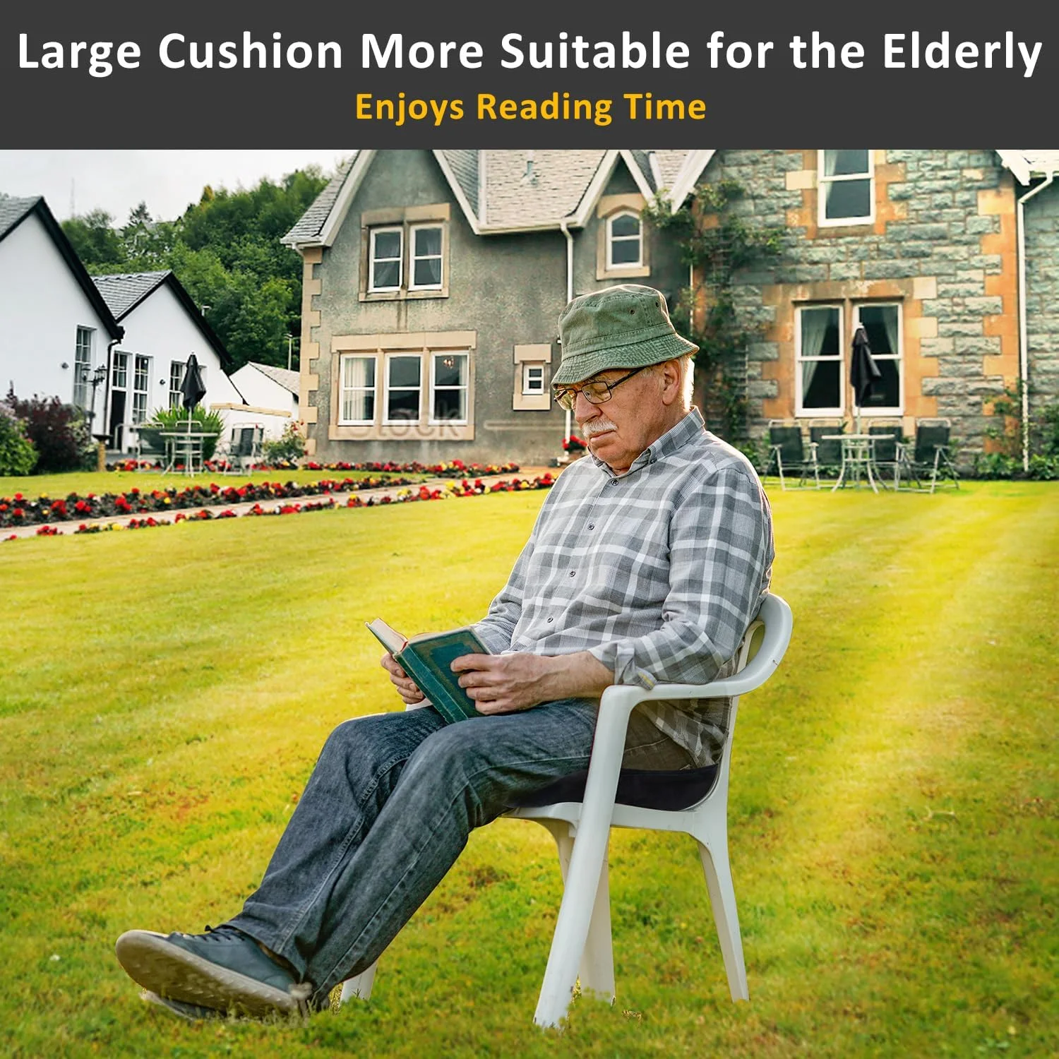 بالشتک صندلی، بالشتک صندلی اداری، بالشتک صندلی، بالشتک های صندلی بزرگ و ضخیم فوم حافظه دار برای تسکین درد دنبالچه، سیاتیک و کمر (روکش مخملی، مشکی)