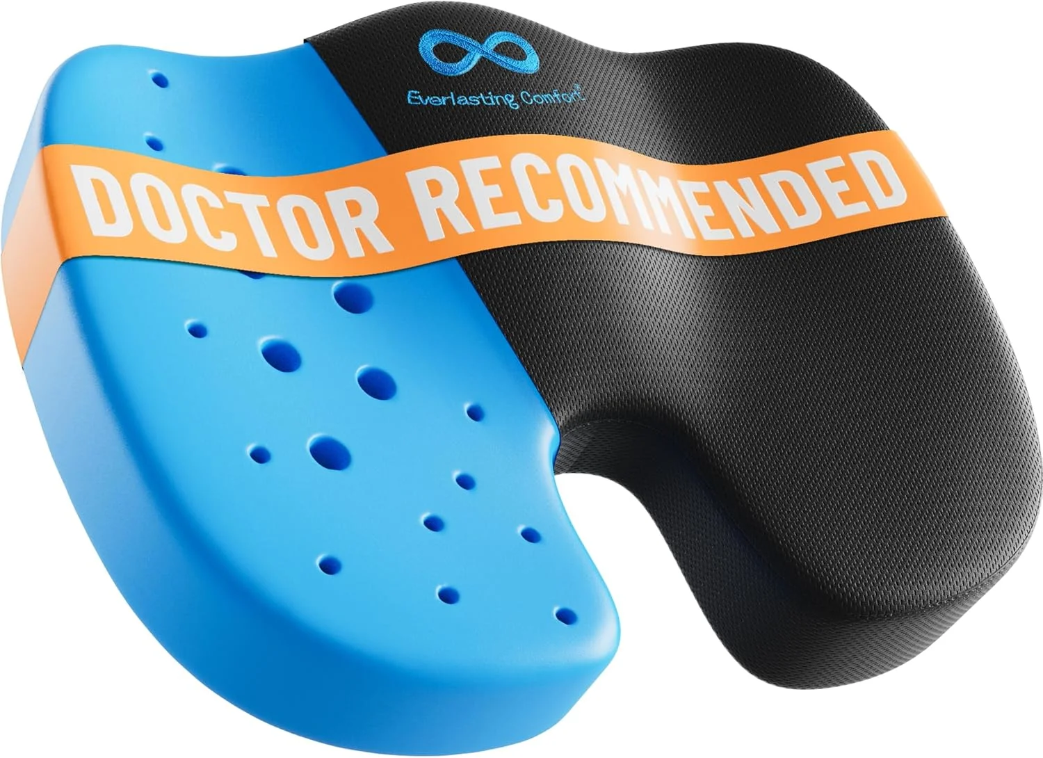 بالشتک صندلی فوم حافظه دار تزریق شده با ژل راحتی همیشگی - دارای تهویه - تسکین درد کمر، باسن، دنبالچه و سیاتیک - مشکی