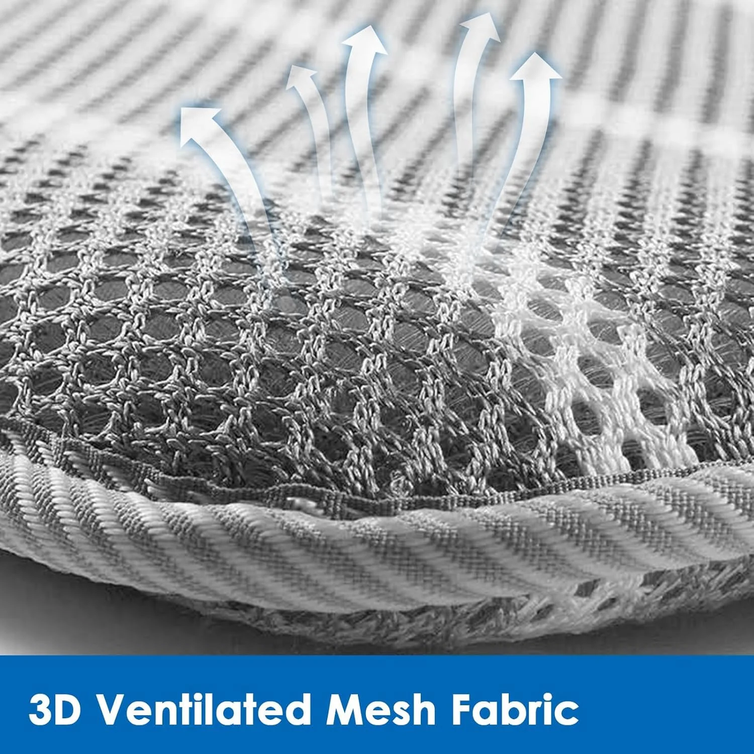 بالشتک صندلی اداری Excefore، بالشتک مربعی ضد لغزش صندلی خودرو با پد توری سه بعدی هوا، پد خنک کننده صندلی خودرو، شستشوی آسان، صندلی مسافرتی تنفسی برای نشستن طولانی مدت، بالشتک صندلی کاهش فشار، خاکستری