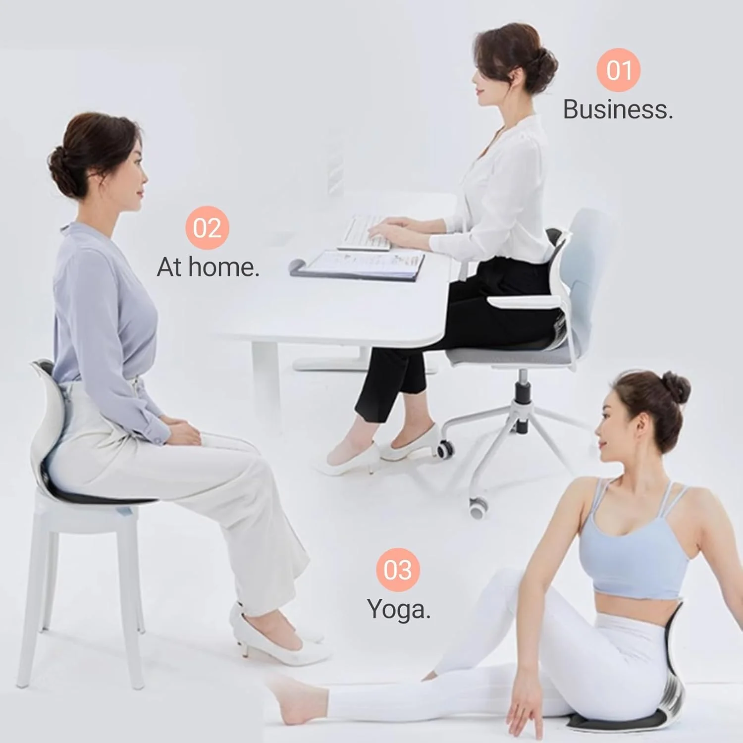 پشتیبانی ارگونومیک از کمر صندلی، کوسن صندلی اداری، پشتیبانی کمری برای صندلی، اصلاح کننده وضعیت بدنی قابل حمل، کوسن صندلی خودرو با طراحی گلبرگی برای محافظت از کمر (مشکی)