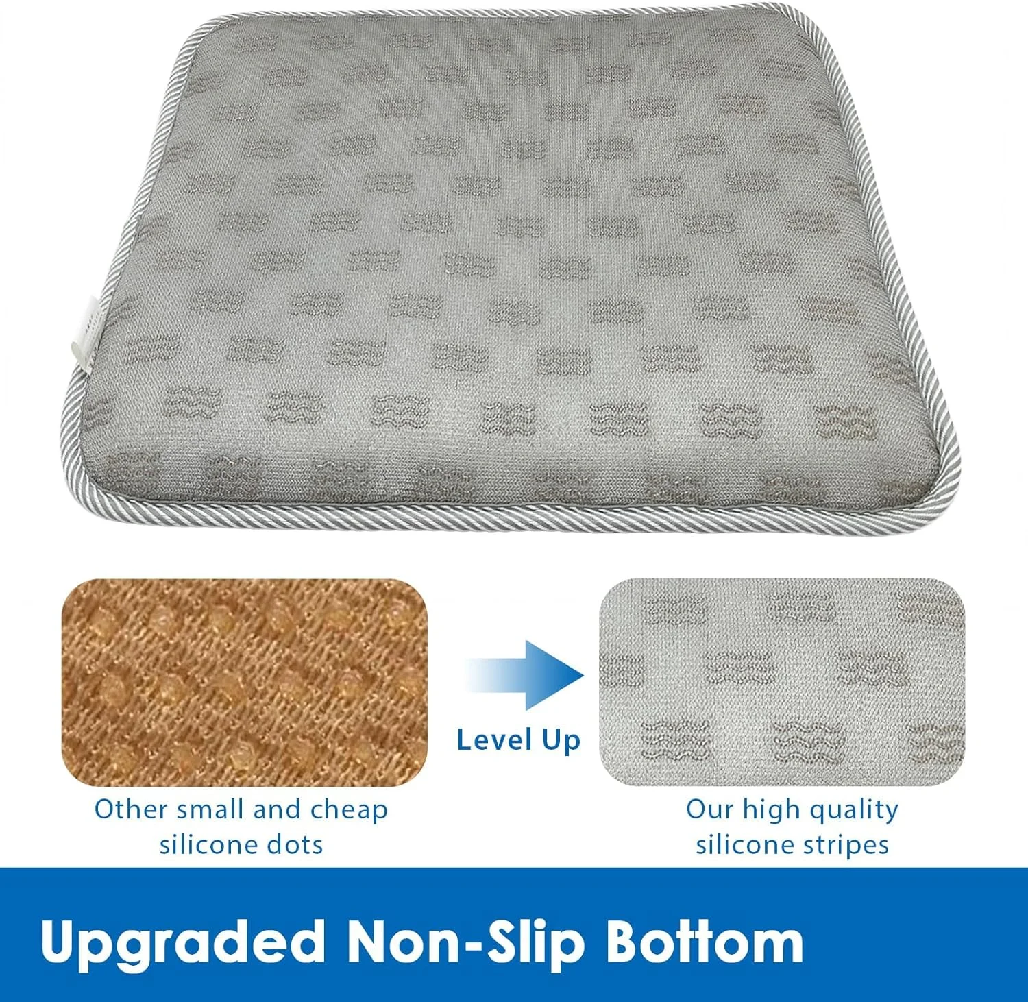 بالشتک صندلی اداری Excefore، بالشتک مربعی ضد لغزش صندلی خودرو با پد توری سه بعدی هوا، پد خنک کننده صندلی خودرو، شستشوی آسان، صندلی مسافرتی تنفسی برای نشستن طولانی مدت، بالشتک صندلی کاهش فشار، خاکستری