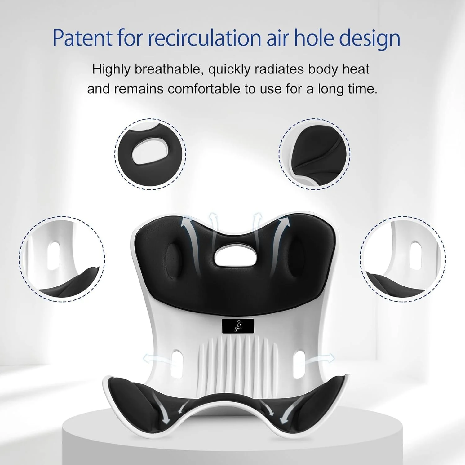 پشتیبانی ارگونومیک کمر برای صندلی اداری به همراه بالش کمری، اصلاح کننده وضعیت بدن برای صندلی های میز، کوسن صندلی فوم حافظه دار راحت برای تسکین درد کمر، بژ (مشکی-03، کوچک)