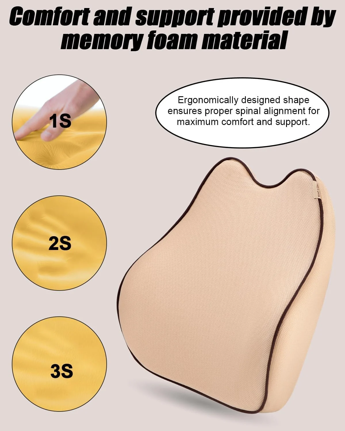 بالشتک پشتی طبی فوم حافظه‌دار برای صندلی اداری، پشتیبانی کمر ارگونومیک فوم حافظه‌دار برای خودرو، بالشتک پشتی فوم حافظه‌دار برای صندلی، خودرو، مبل