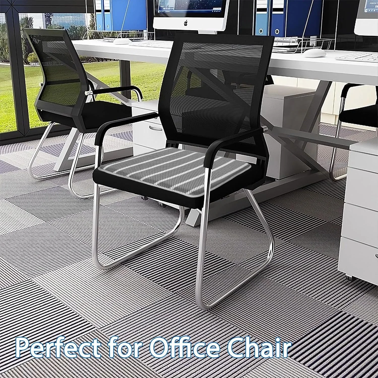 بالشتک صندلی اداری Excefore، بالشتک مربعی ضد لغزش صندلی خودرو با پد توری سه بعدی هوا، پد خنک کننده صندلی خودرو، شستشوی آسان، صندلی مسافرتی تنفسی برای نشستن طولانی مدت، بالشتک صندلی کاهش فشار، خاکستری