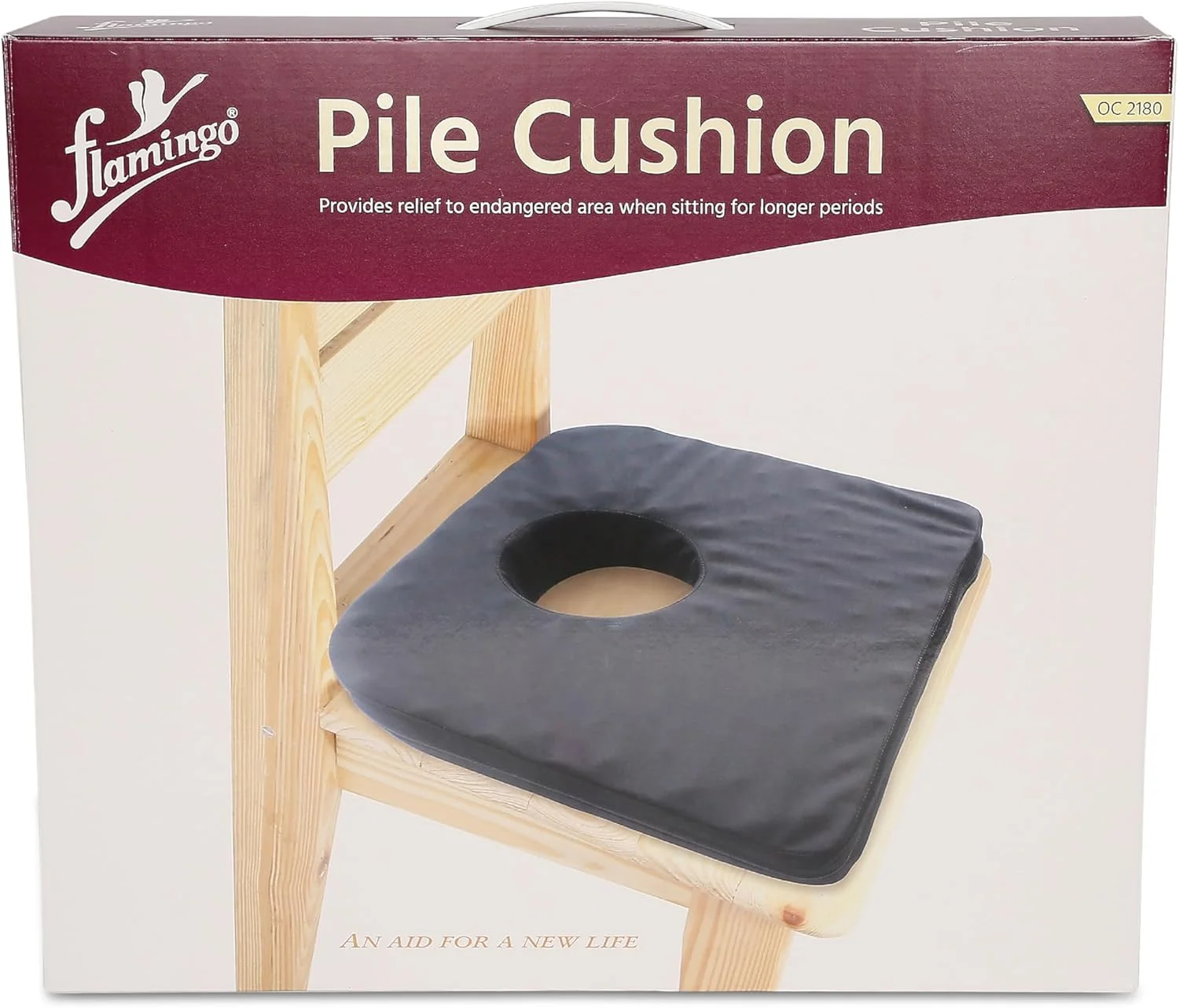 بالشتک حلقه ای طبی فلامینگو | بالشتک برای درد پایین کمر، سیاتیک، دنبالچه | تسکین پس از جراحی، صندلی خودرو و صندلی معمولی | مشکی