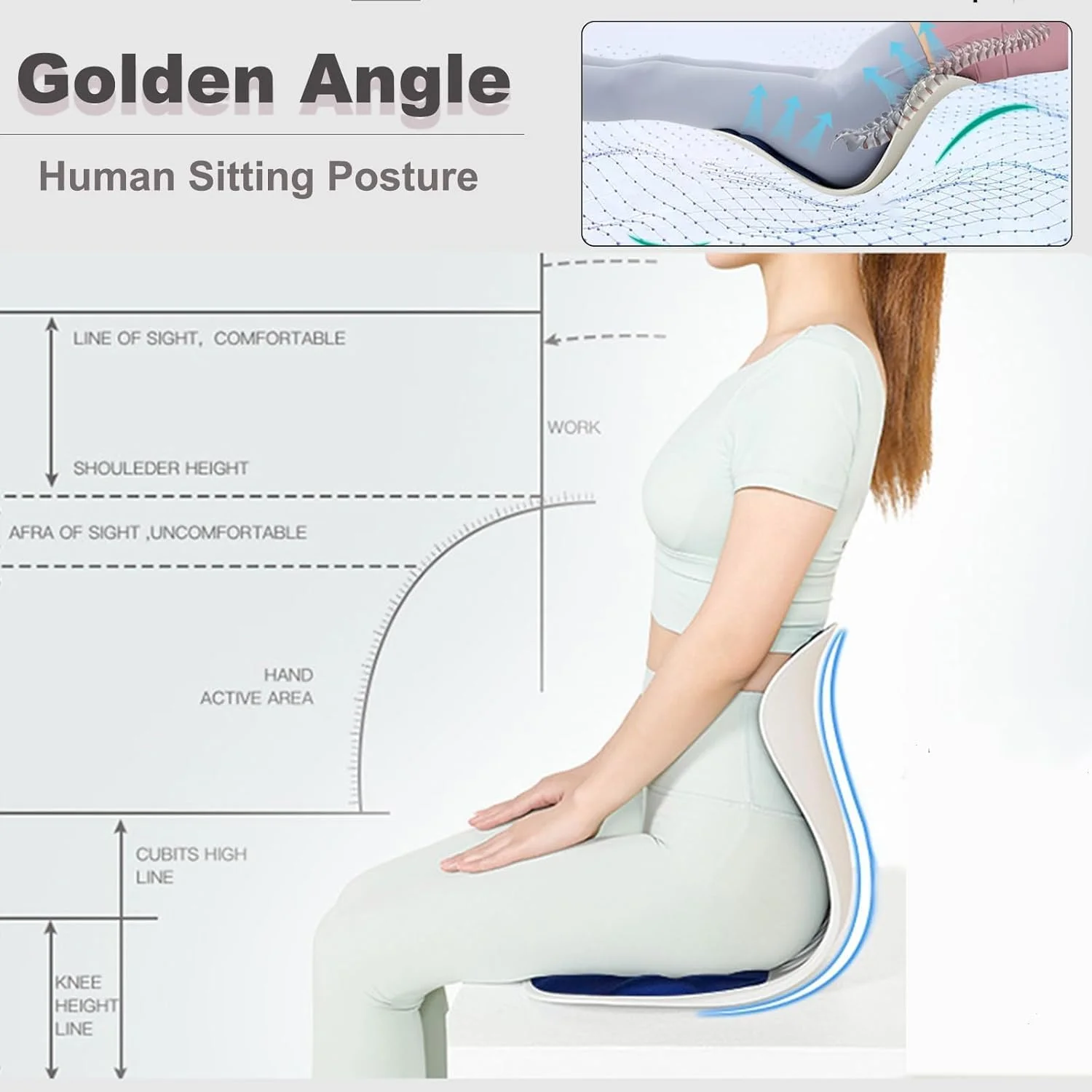 تصحیح کننده ارگونومیک و تاشو پشتی کمر برای صندلی، تصحیح کننده وضعیت کمر برای مطالعه بانوان، آقایان و کودکان، پشتیبانی برای تسکین درد کمر برای صندلی میز کار، تخت و کف اتاق خانه و اداره تصحیح کننده ارگونومیک و تاشو پشتی کمر برای صندلی، تصحیح کننده وضعیت کمر برای مطالعه بانوان، آقایان و کودکان، پشتیبانی برای تسکین درد کمر برای صندلی میز کار، تخت و کف اتاق خانه و اداره