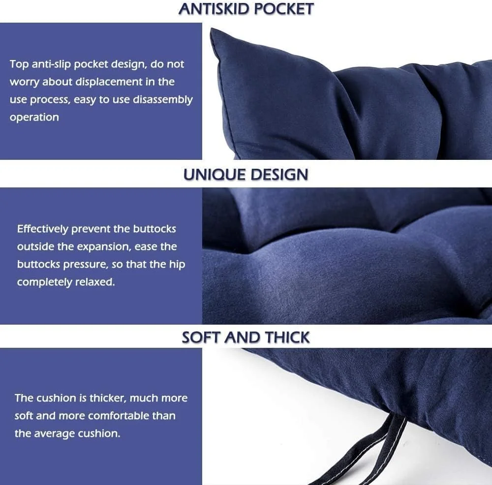 بسته 2 عددی بالشتک صندلی، کوسن صندلی ممتاز، بالشتک نرم صندلی مبل برای صندلی ناهار خوری، فضای باز باغ، دفتر، اتاق نشیمن 38 x 38 سانتی متر