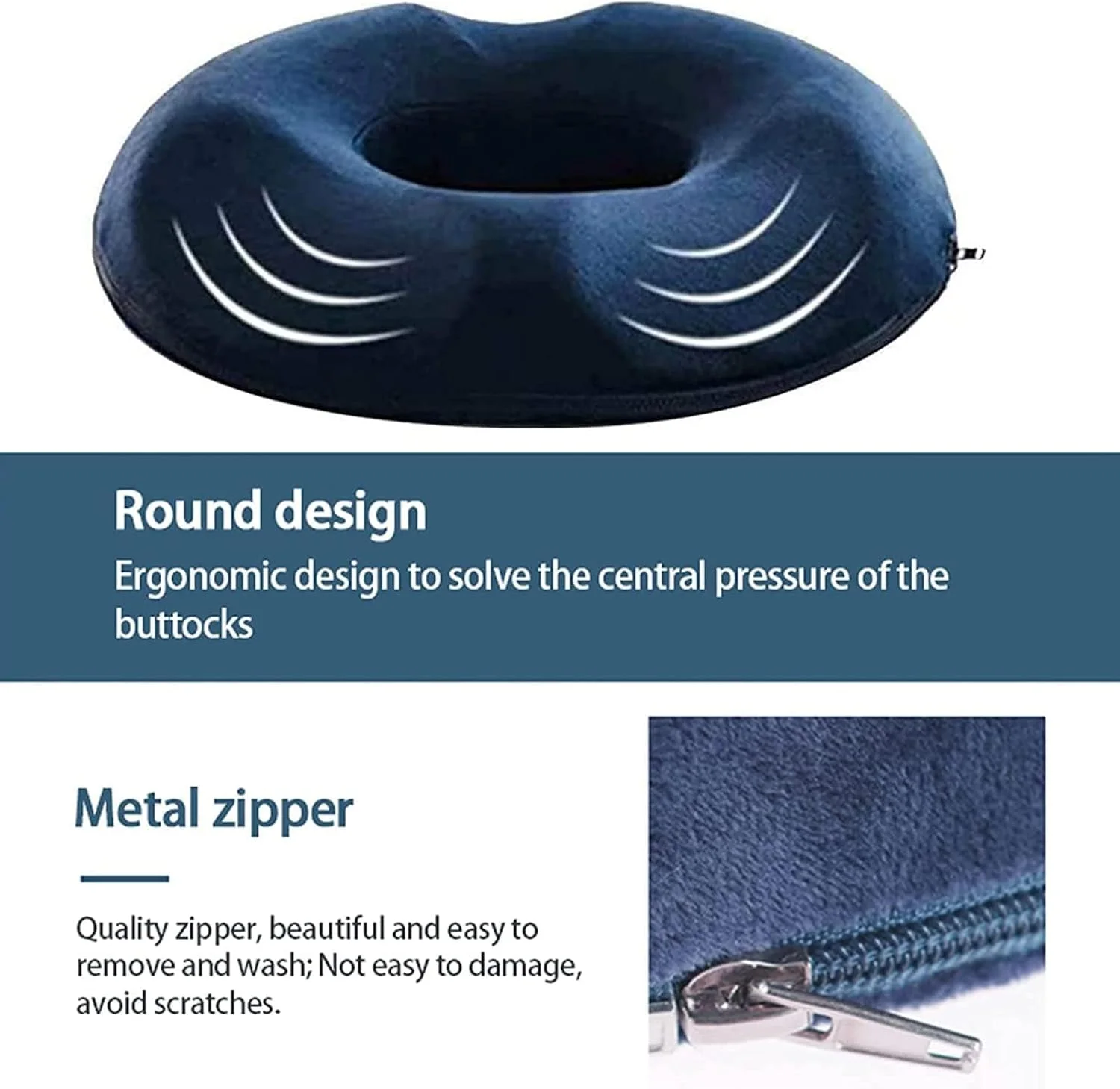 بالشتک دوناتی برای تسکین دنبالچه و هموروئید، بالشتک فوم حافظه‌دار برای عصب سیاتیک، بالشتک صندلی برای راحتی نشستن طولانی مدت آقایان و خانم‌ها در خانه، صندلی اداری و ماشین