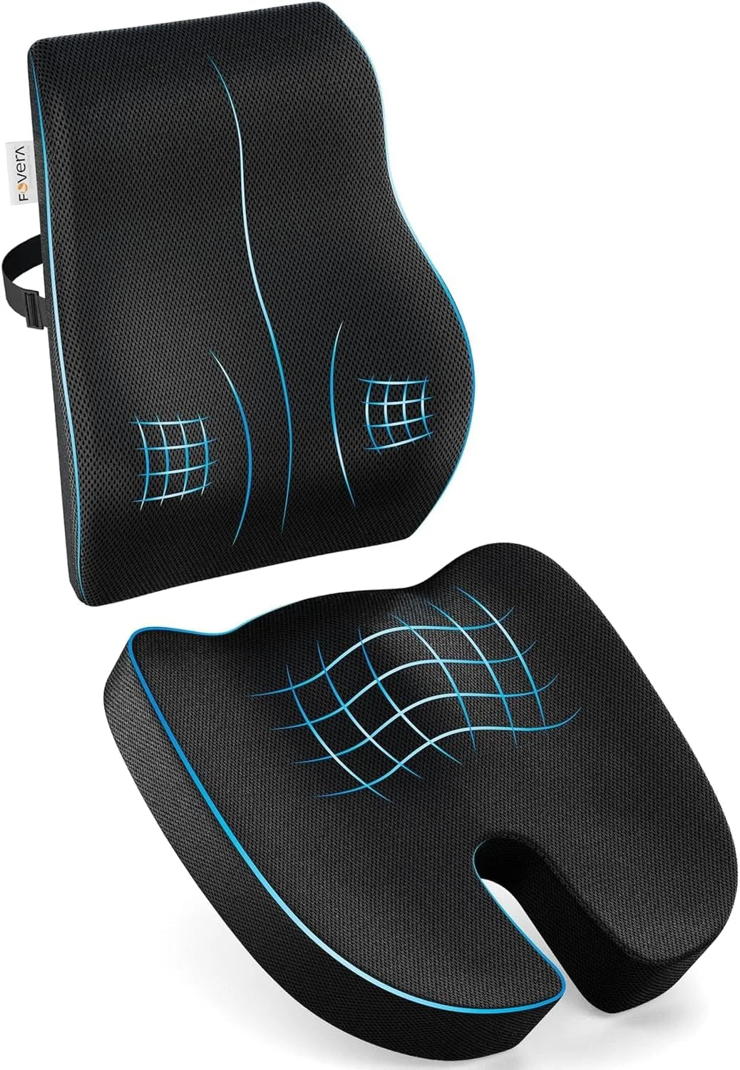 فورا برای صندلی اداری | پشتی طبی مموری فوم ژله ای برای صندلی خودرو، مناسب برای تسکین درد کمر (مشکی توری (بزرگ)، پشتی صندلی دنبالچه و کمر) فورا برای صندلی اداری | پشتی طبی مموری فوم ژله ای برای صندلی خودرو، مناسب برای تسکین درد کمر (مشکی توری (بزرگ)، پشتی صندلی دنبالچه و کمر)