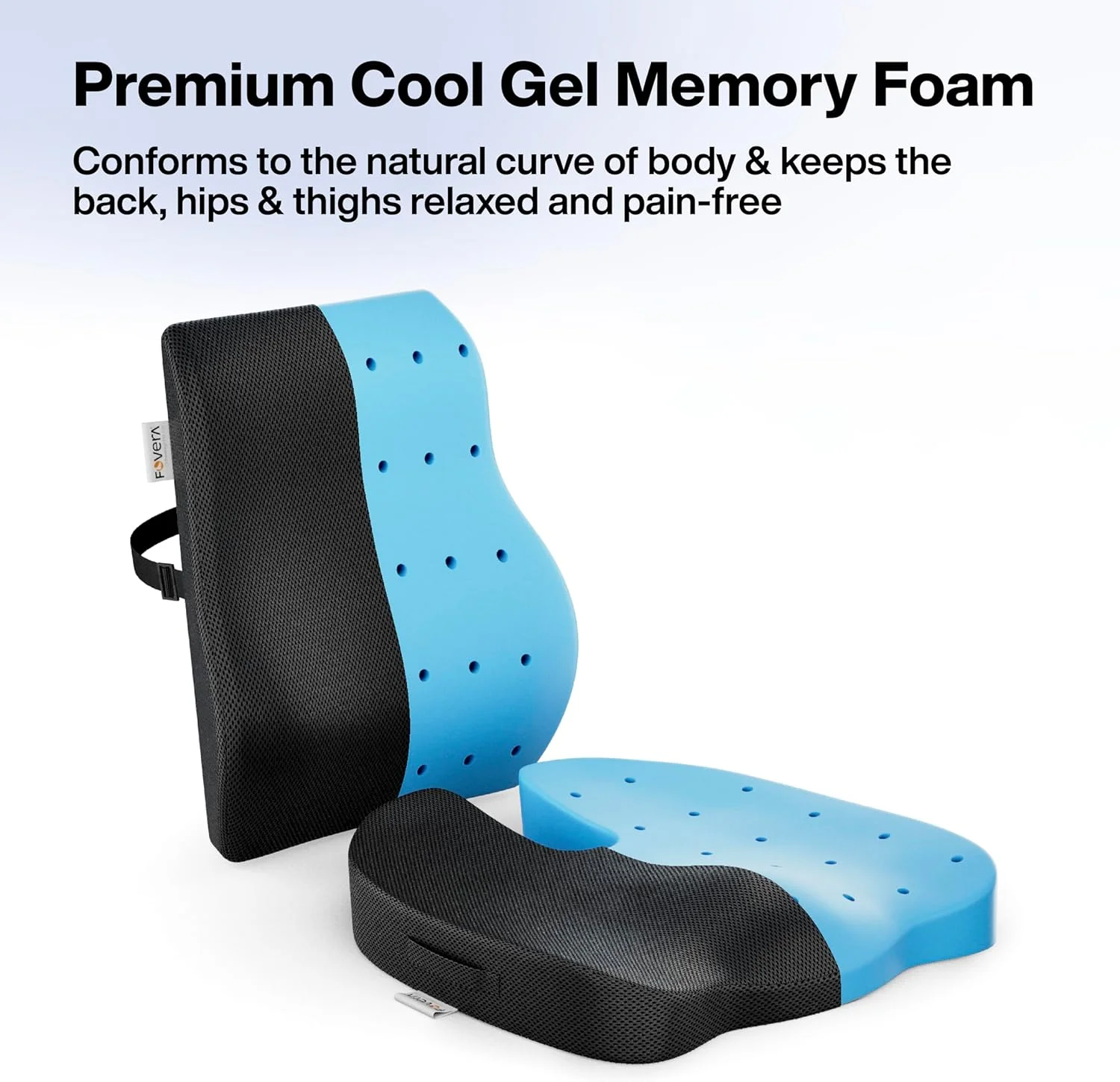 فورا برای صندلی اداری | پشتی طبی مموری فوم ژله ای برای صندلی خودرو، مناسب برای تسکین درد کمر (مشکی توری (بزرگ)، پشتی صندلی دنبالچه و کمر) فورا برای صندلی اداری | پشتی طبی مموری فوم ژله ای برای صندلی خودرو، مناسب برای تسکین درد کمر (مشکی توری (بزرگ)، پشتی صندلی دنبالچه و کمر)