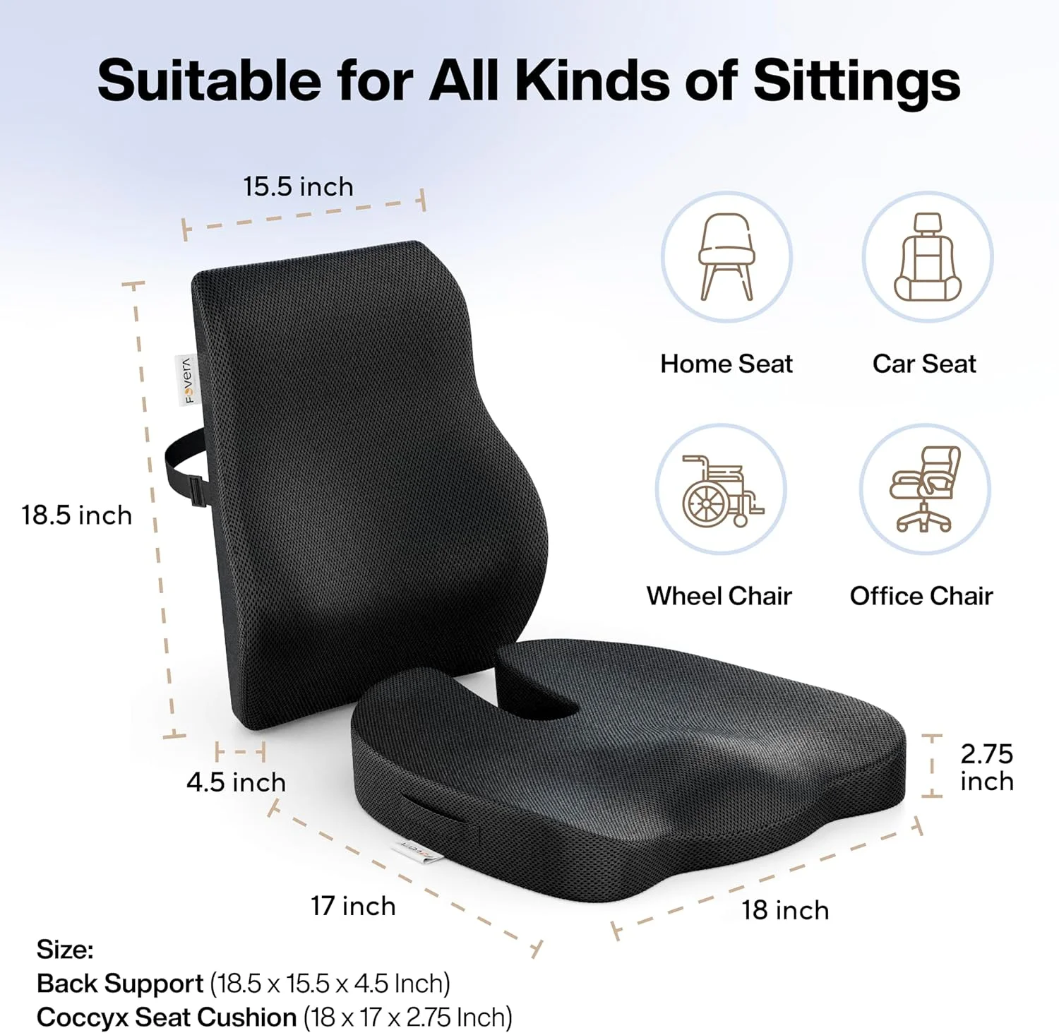 فورا برای صندلی اداری | پشتی طبی مموری فوم ژله ای برای صندلی خودرو، مناسب برای تسکین درد کمر (مشکی توری (بزرگ)، پشتی صندلی دنبالچه و کمر) فورا برای صندلی اداری | پشتی طبی مموری فوم ژله ای برای صندلی خودرو، مناسب برای تسکین درد کمر (مشکی توری (بزرگ)، پشتی صندلی دنبالچه و کمر)