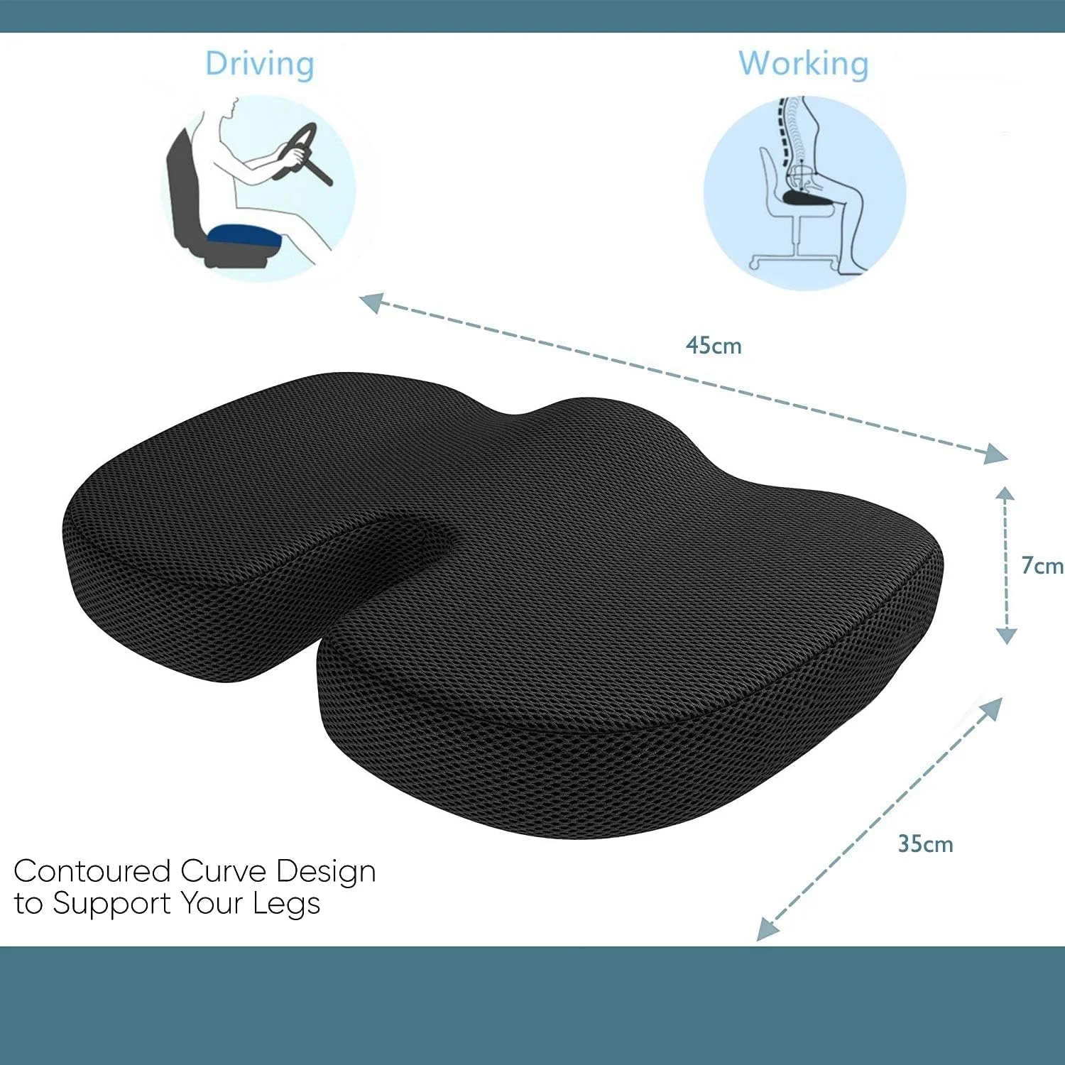 بالشتک صندلی ژله ای تقویت شده - بالشتک استخوانی ژله ای و فوم حافظه دار طبی ضد لغزش برای درد دنبالچه - بالشتک صندلی ماشین اداری - تسکین درد سیاتیک و کمر (A) بالشتک صندلی ژله ای تقویت شده - بالشتک استخوانی ژله ای و فوم حافظه دار طبی ضد لغزش برای درد دنبالچه - بالشتک صندلی ماشین اداری - تسکین درد سیاتیک و کمر (A)