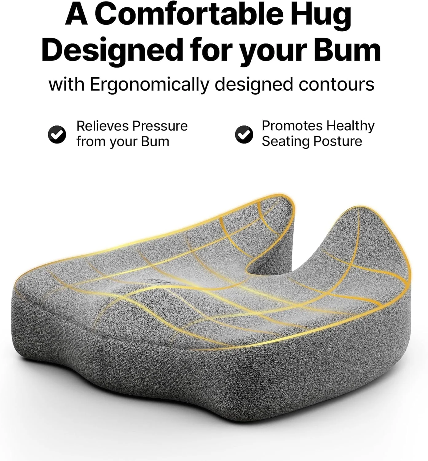 بالشتک صندلی حرفه ای فریدومناسب برای باسن | دنبالچه | درد سیاتیک | طراحی ارگونومیک فوم با چگالی بالا | بالشتک کانتوری برای صندلی های اداری/خانگی | تا 100 کیلوگرم بالشتک صندلی حرفه ای فریدومناسب برای باسن | دنبالچه | درد سیاتیک | طراحی ارگونومیک فوم با چگالی بالا | بالشتک کانتوری برای صندلی های اداری/خانگی | تا 100 کیلوگرم