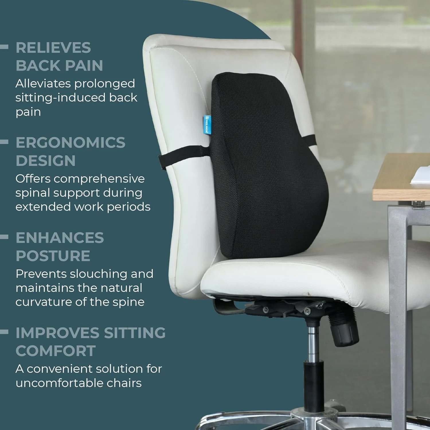 بالشتک پشتی برای صندلی و صندلی ماشین - بالشت مموری فوم ممتاز با روکش قابل جابجایی و شستشو (یونیورسال، توری هوای مشکی)