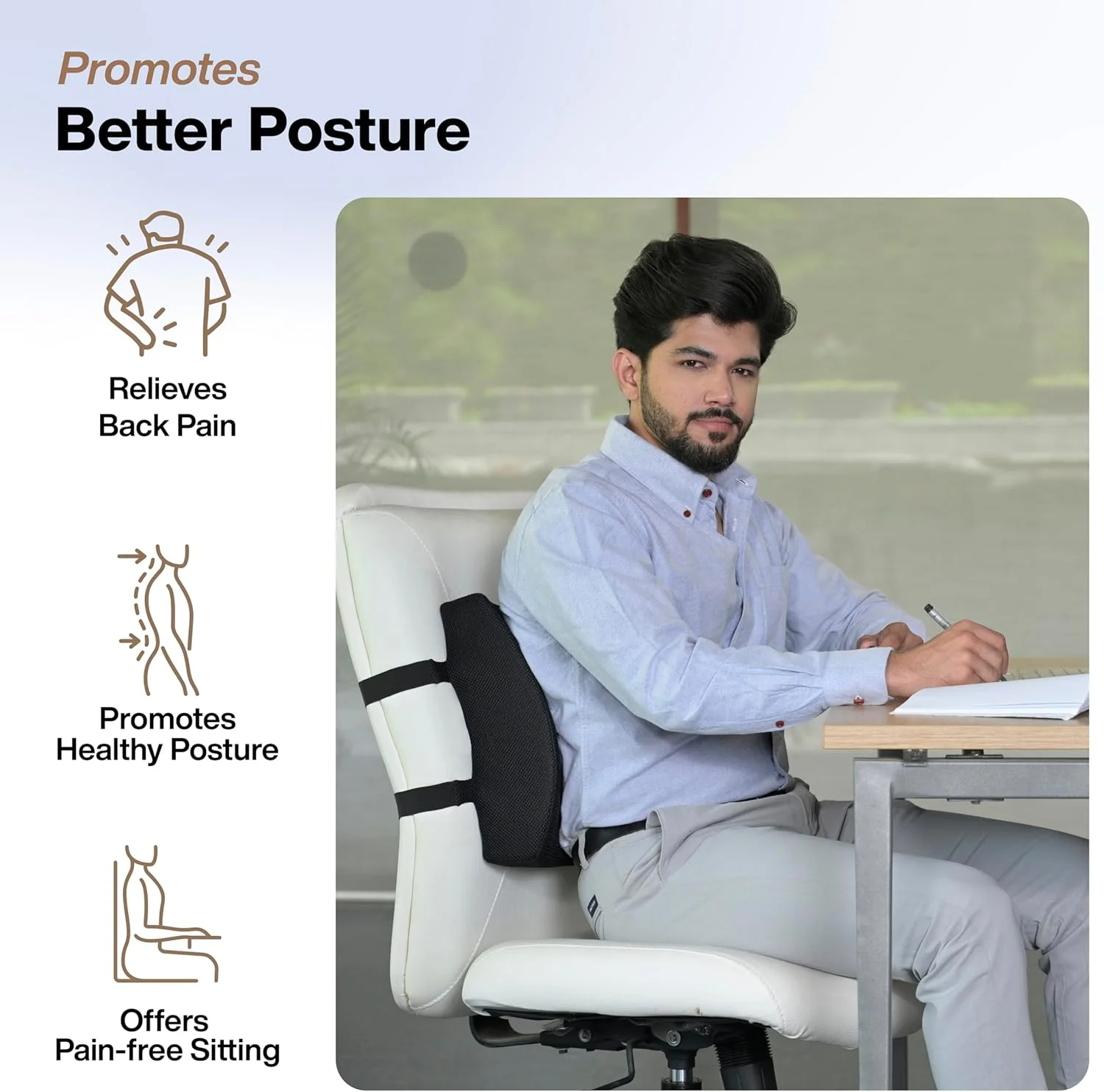 پشتی کمری فوم حافظه دار طبی برای صندلی - طراحی شده برای تسکین درد کمر - بالشتک ایده آل برای صندلی کامپیوتر/اداری (مشکی توری، استاندارد) پشتی کمری فوم حافظه دار طبی برای صندلی - طراحی شده برای تسکین درد کمر - بالشتک ایده آل برای صندلی کامپیوتر/اداری (مشکی توری، استاندارد)