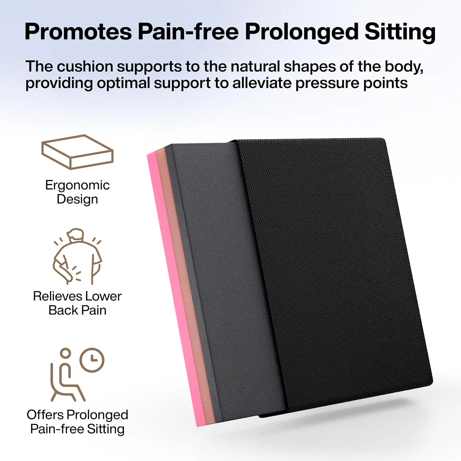 بالشتک صندلی FOVERA برای صندلی - بالشتک سه لایه فوم برای صندلی اداری، خانگی و صندلی خودرو - برای پشتیبانی از کمر و استخوان نشیمنگاه برای نشستن راحت (سایز M - 40x40x6.3 سانتی متر، مشکی) بالشتک صندلی FOVERA برای صندلی - بالشتک سه لایه فوم برای صندلی اداری، خانگی و صندلی خودرو - برای پشتیبانی از کمر و استخوان نشیمنگاه برای نشستن راحت (سایز M - 40x40x6.3 سانتی متر، مشکی)